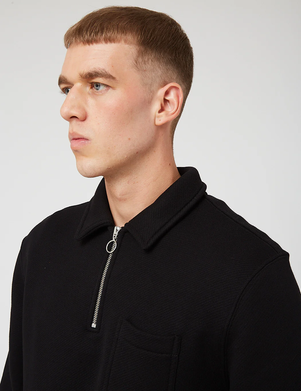 Bhode Everyday Half-Zip Collar Sweatshirt (Loopback) - Pirate Black - Image 2