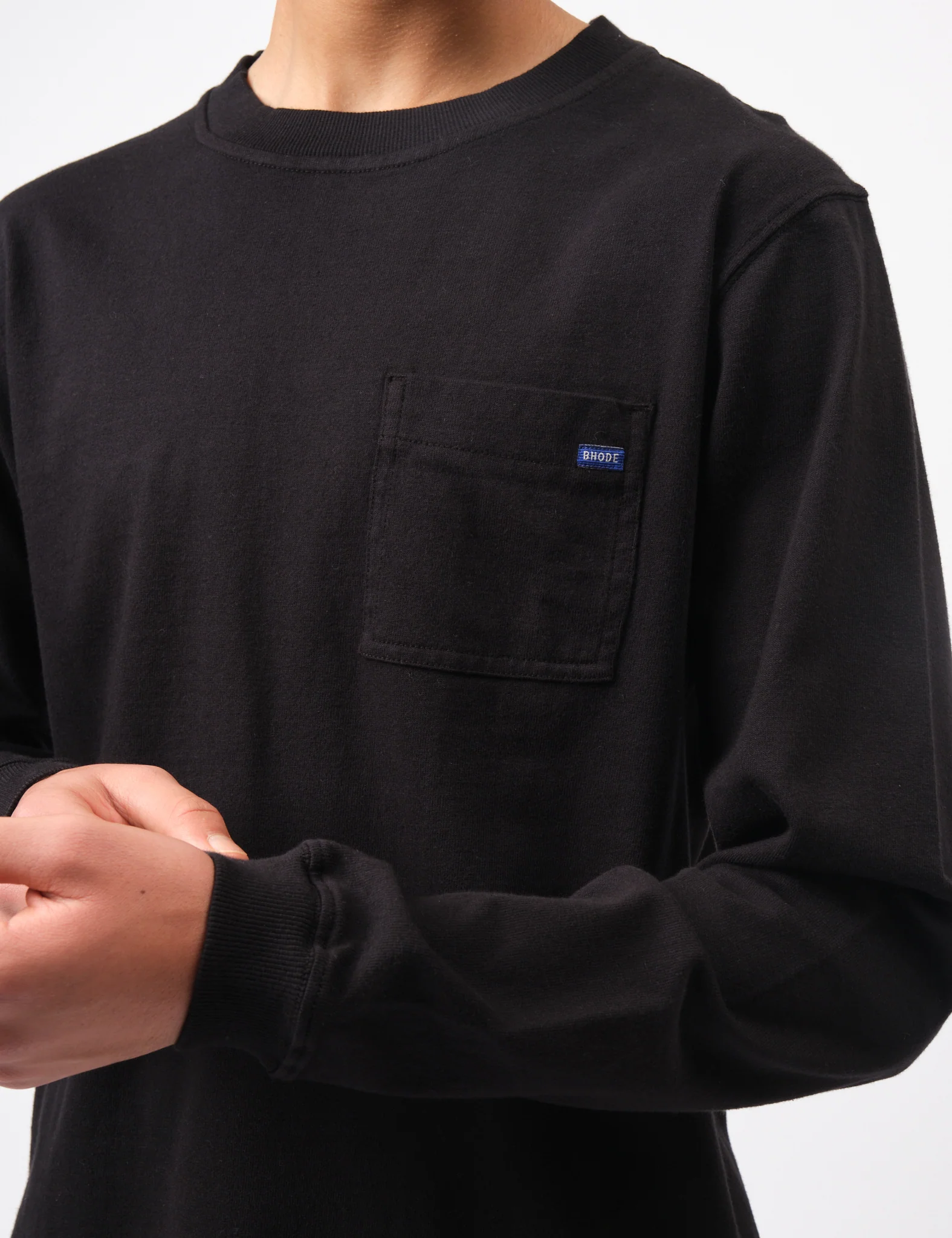 Bhode Everyday Long Sleeve Jersey 300gsm - Washed Black - Image 2