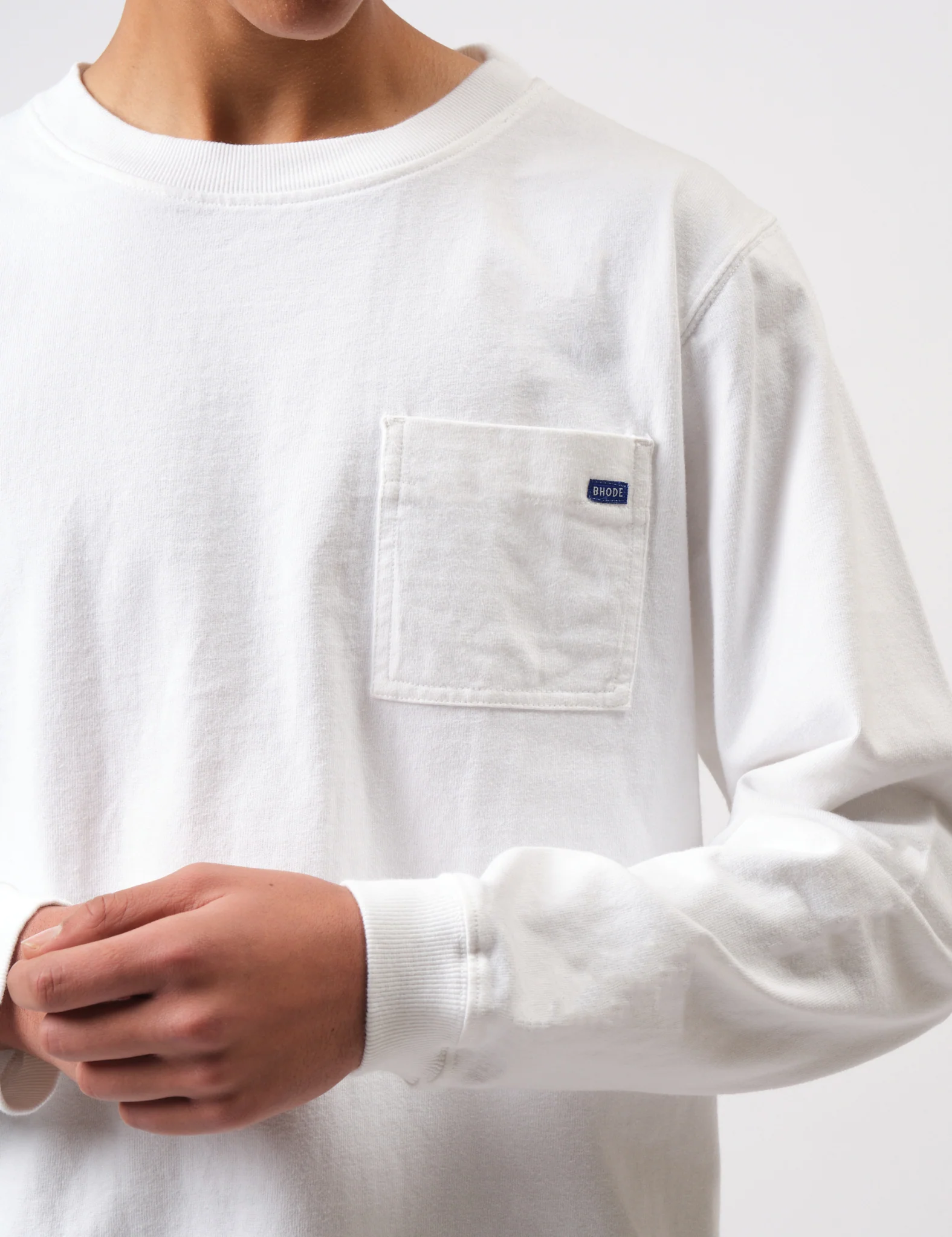Bhode Everyday Long Sleeve Jersey 300gsm - White - Image 6