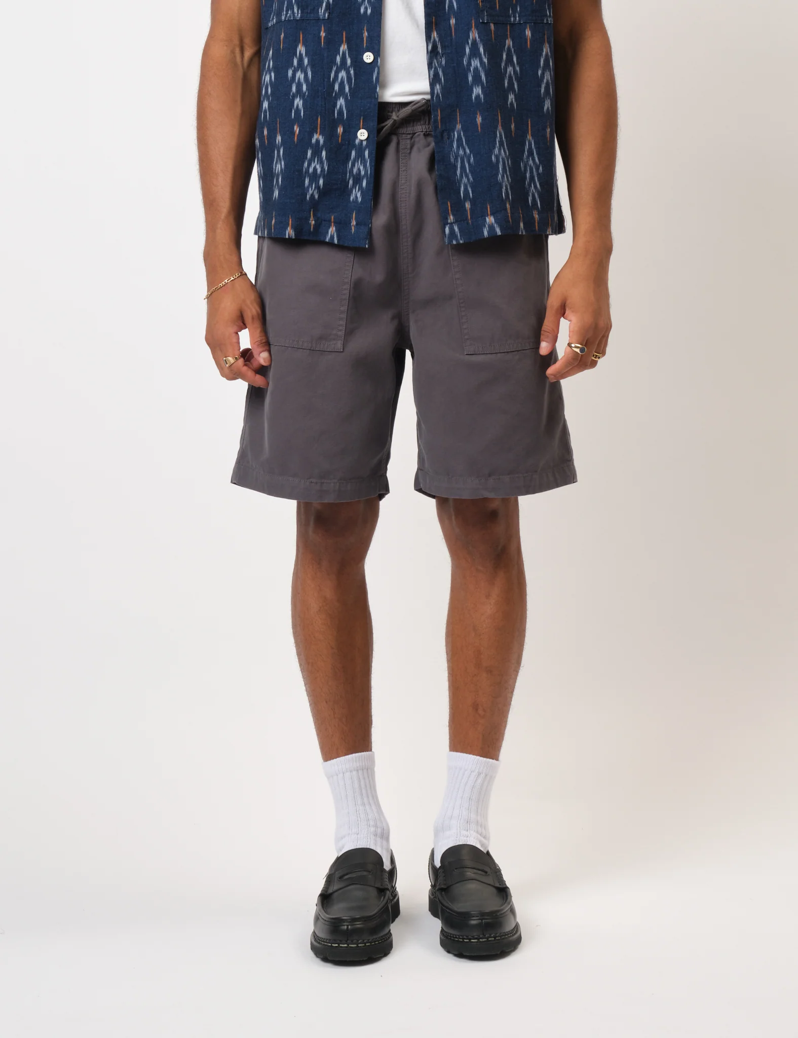 Bhode Fatigue Shorts (Duck Canvas) - Anthracite Grey - Image 8