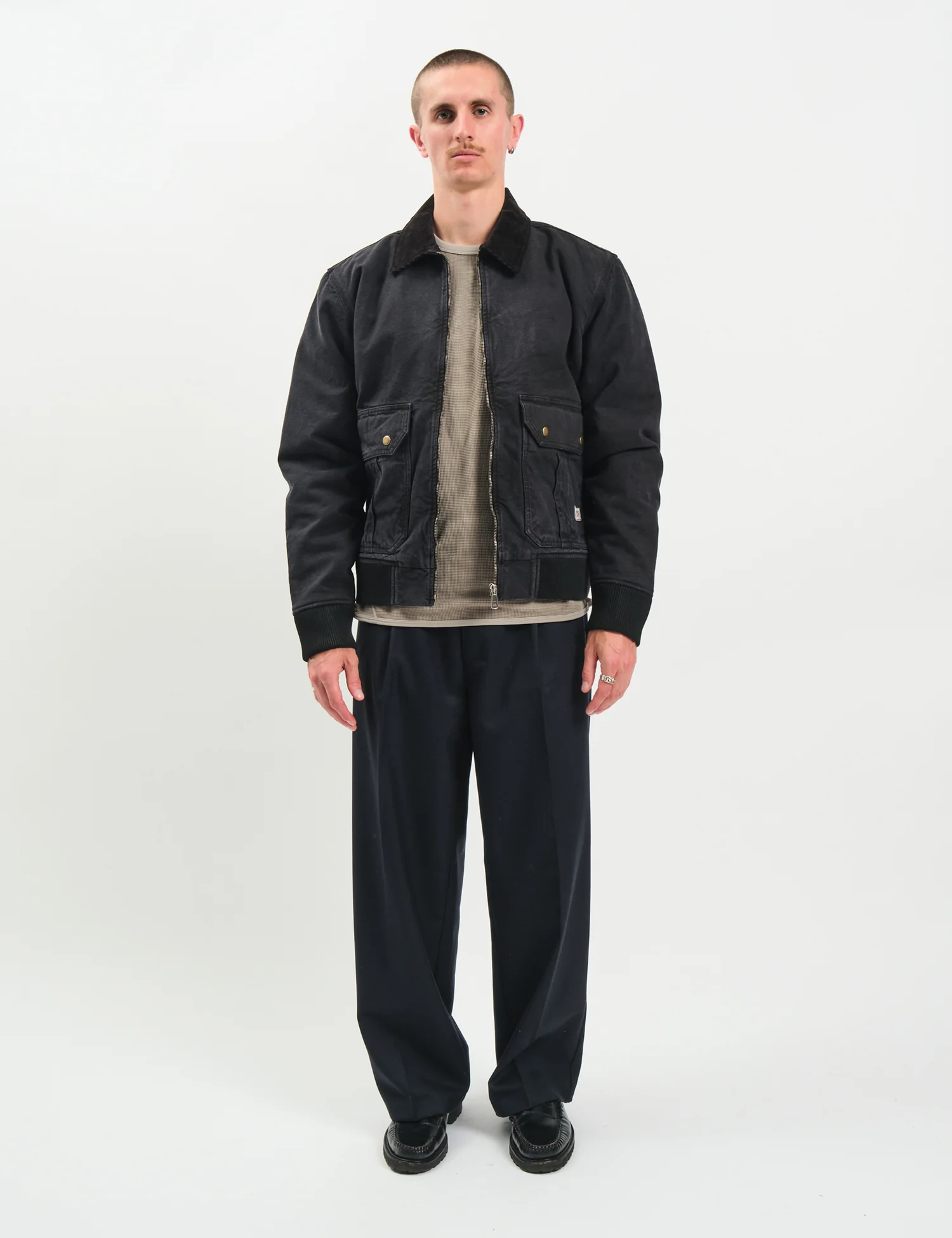 Bhode Flight Jacket (Insulated) - Washed Black - Image 3