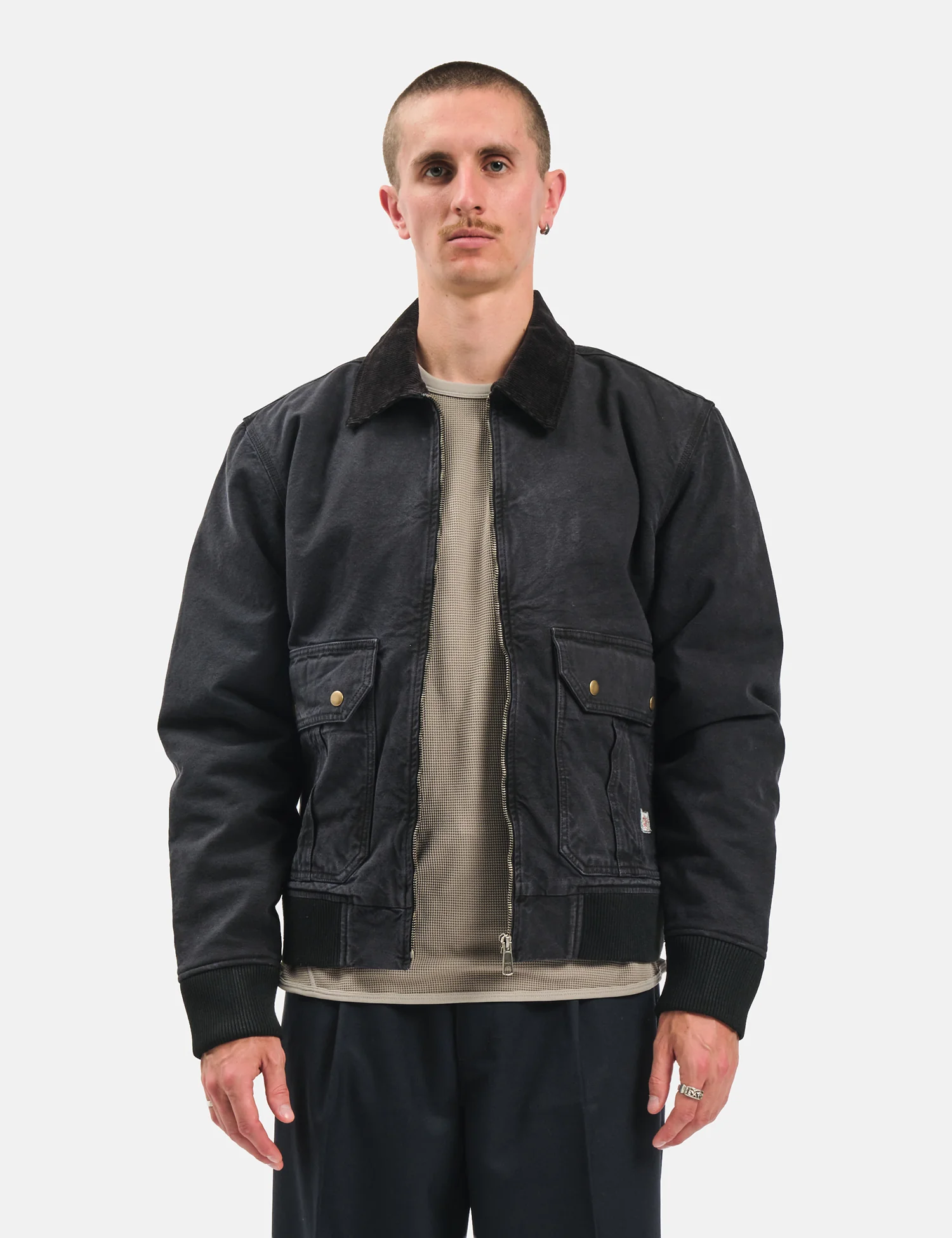 Bhode Flight Jacket (Insulated) - Washed Black - Image 4