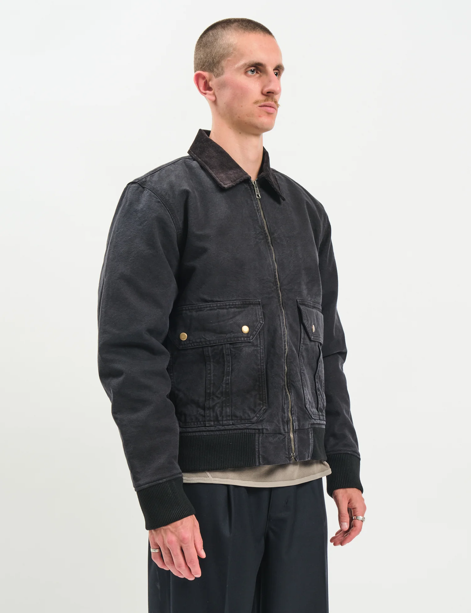 Bhode Flight Jacket (Insulated) - Washed Black - Image 6