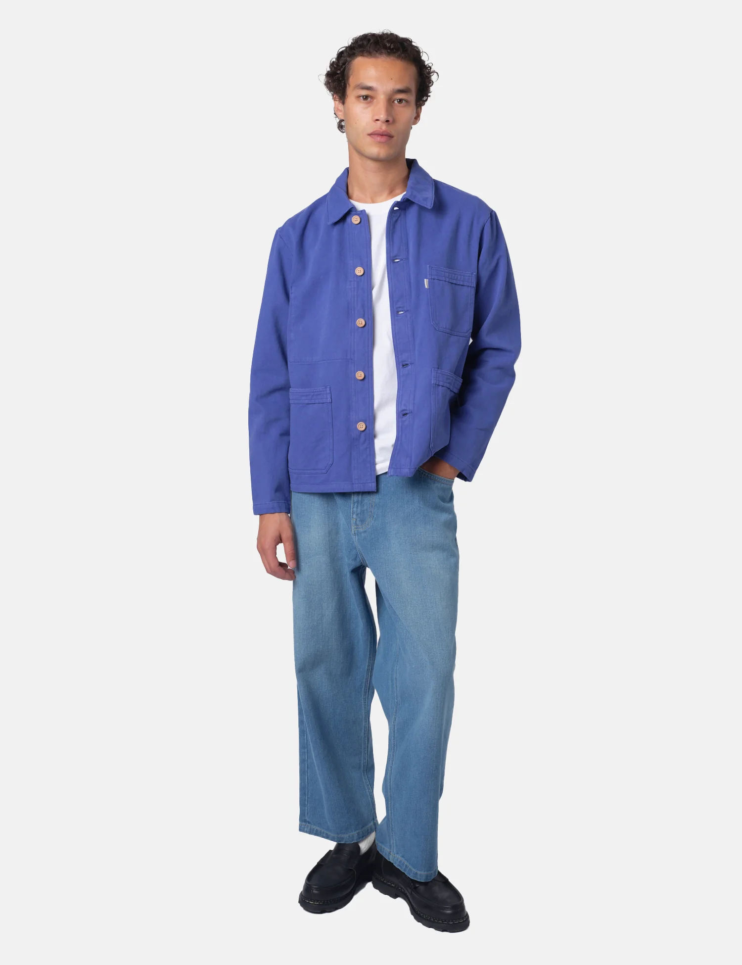 Bhode French Chore Jacket MkII - Classic Blue/Wood Buttons - Image 3