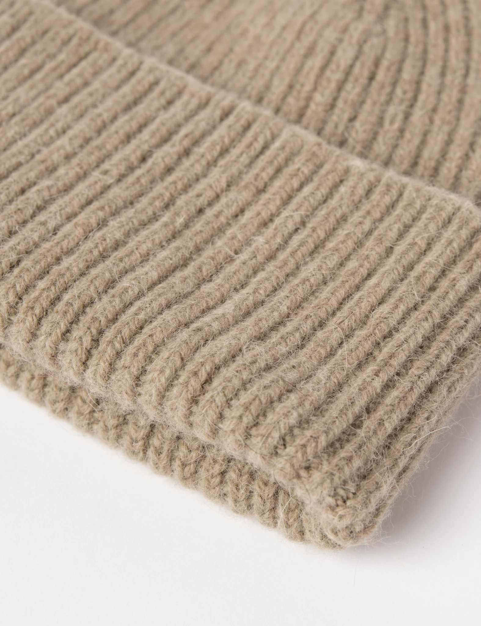Bhode Hawick Geelongora Beanie Hat (Knitted in Scotland) - Khaki - Image 2