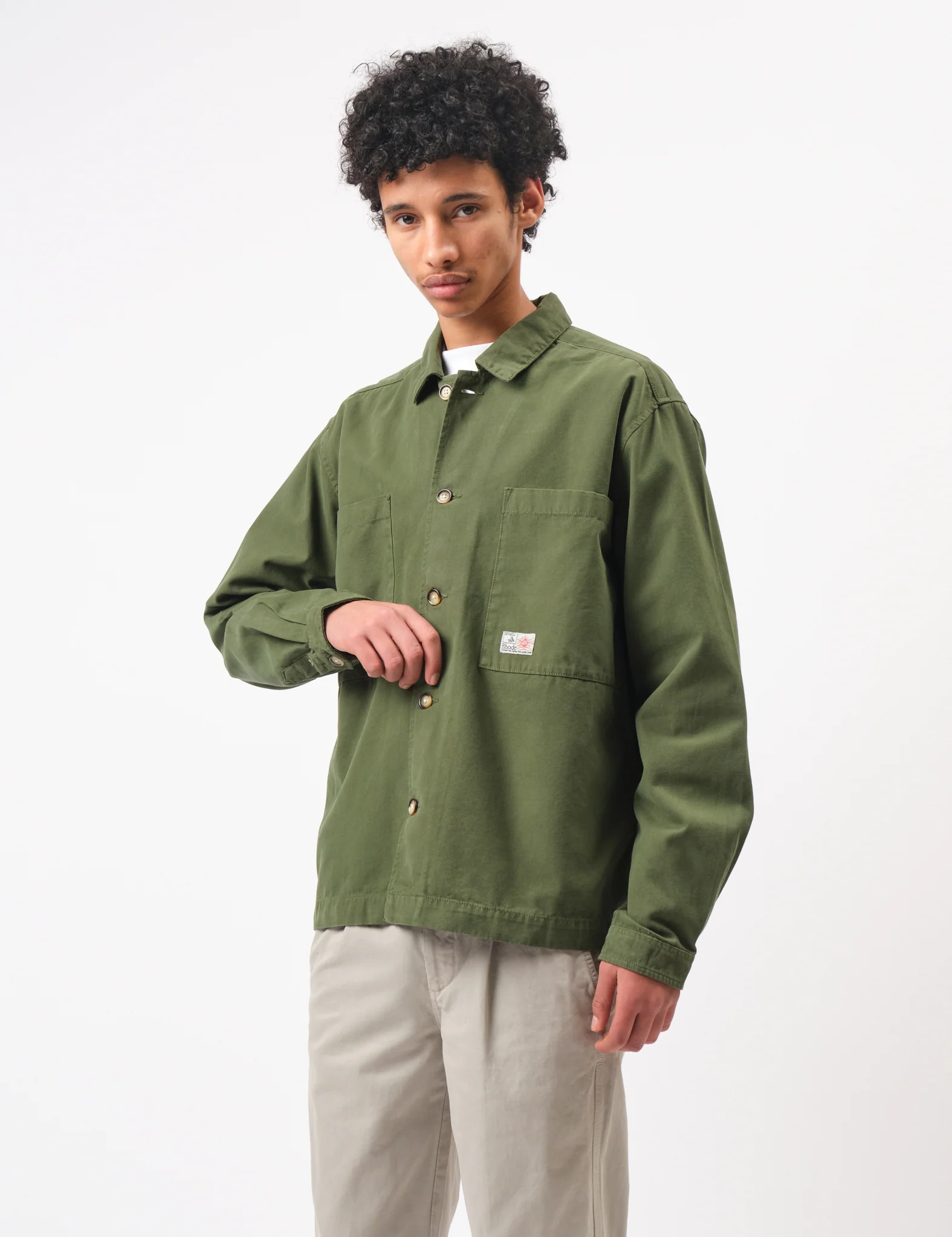Bhode Hunting Overshirt Twill - Army Green - Image 7