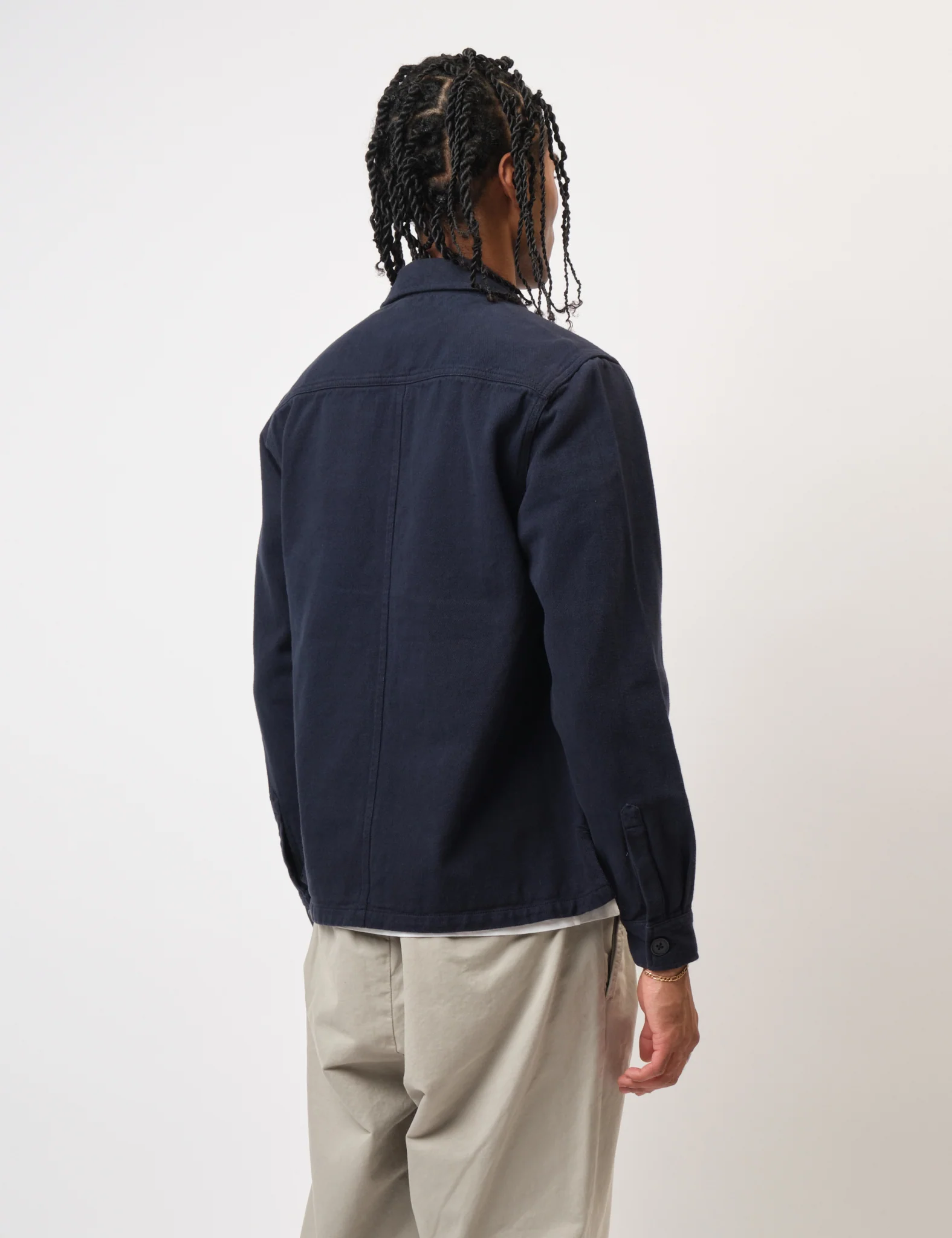 Bhode Map Pocket Overshirt (Patchwork) - Navy Blue - Image 4