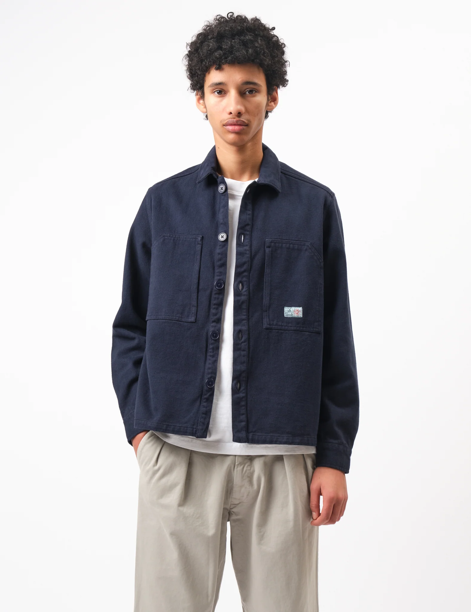Bhode Map Pocket Overshirt Twill - Night Sky Blue - Image 6