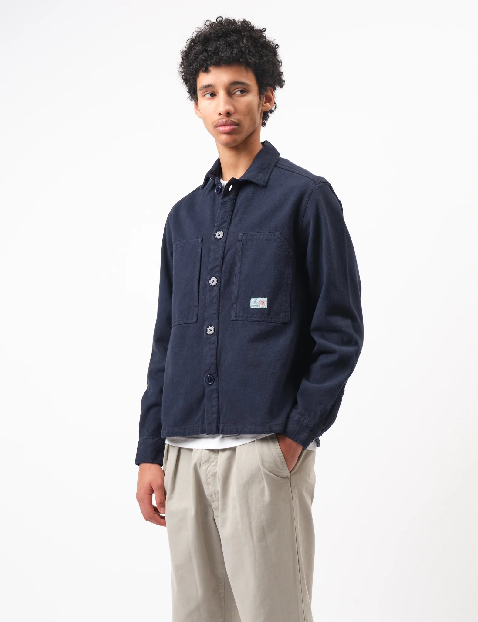 Bhode Map Pocket Overshirt Twill - Night Sky Blue - Image 8