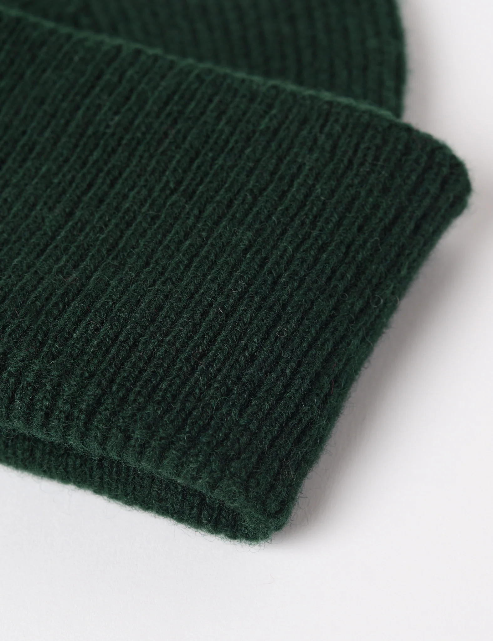 Bhode Newlyn Fishermans Wool Beanie Hat (Knitted in Scotland) - Tartan Green - Image 2