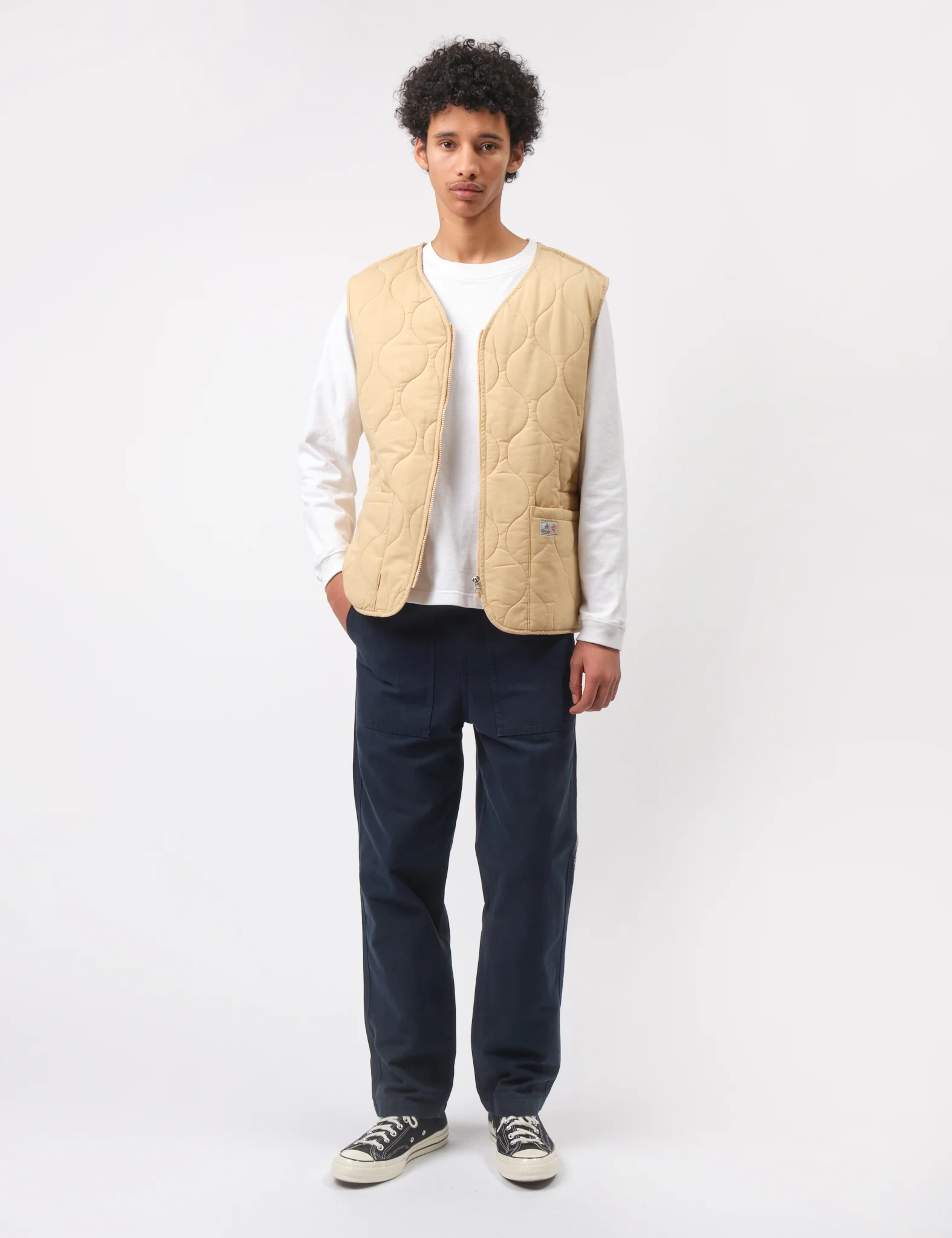 Bhode Quilted Zip Gilet - Parchment - Image 5