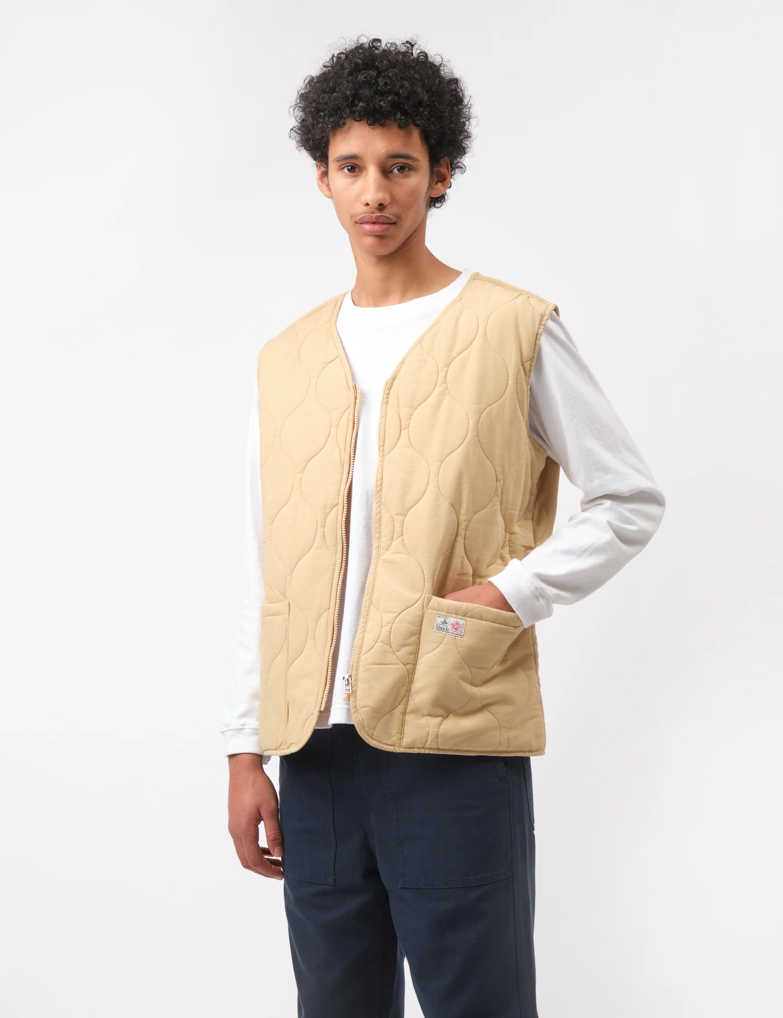 Bhode Quilted Zip Gilet - Parchment - Image 6