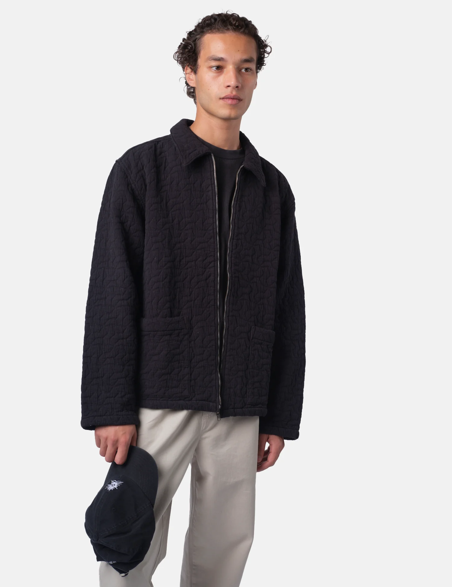 Bhode Textured Zip Jacket - Black - Image 4