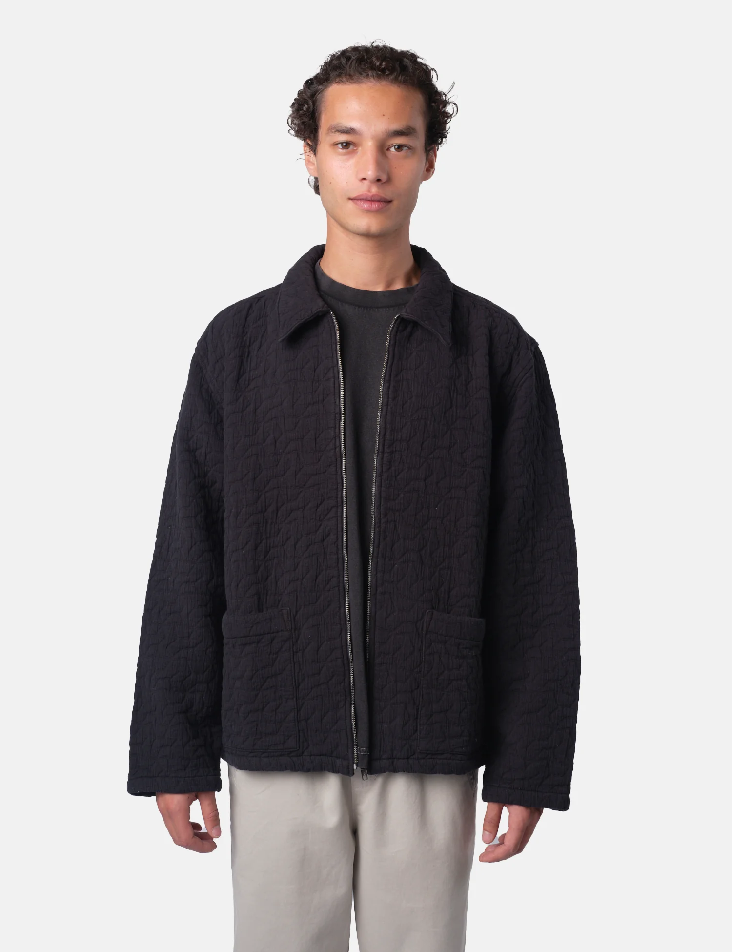 Bhode Textured Zip Jacket - Black - Image 6