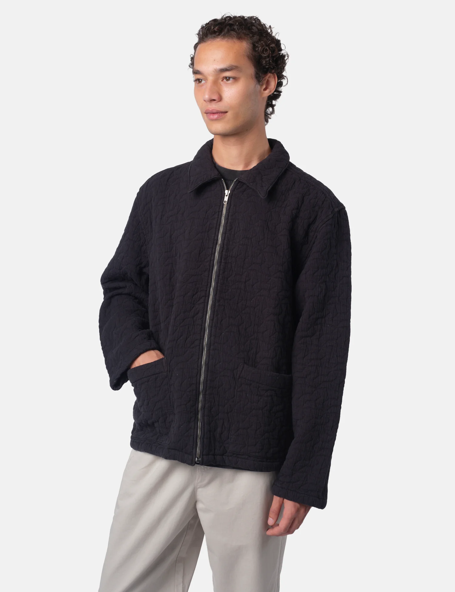 Bhode Textured Zip Jacket - Black - Image 7