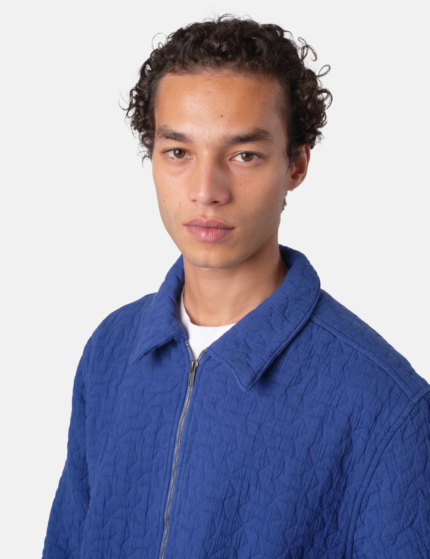 Bhode Textured Zip Jacket - Indigo Blue - Image 2
