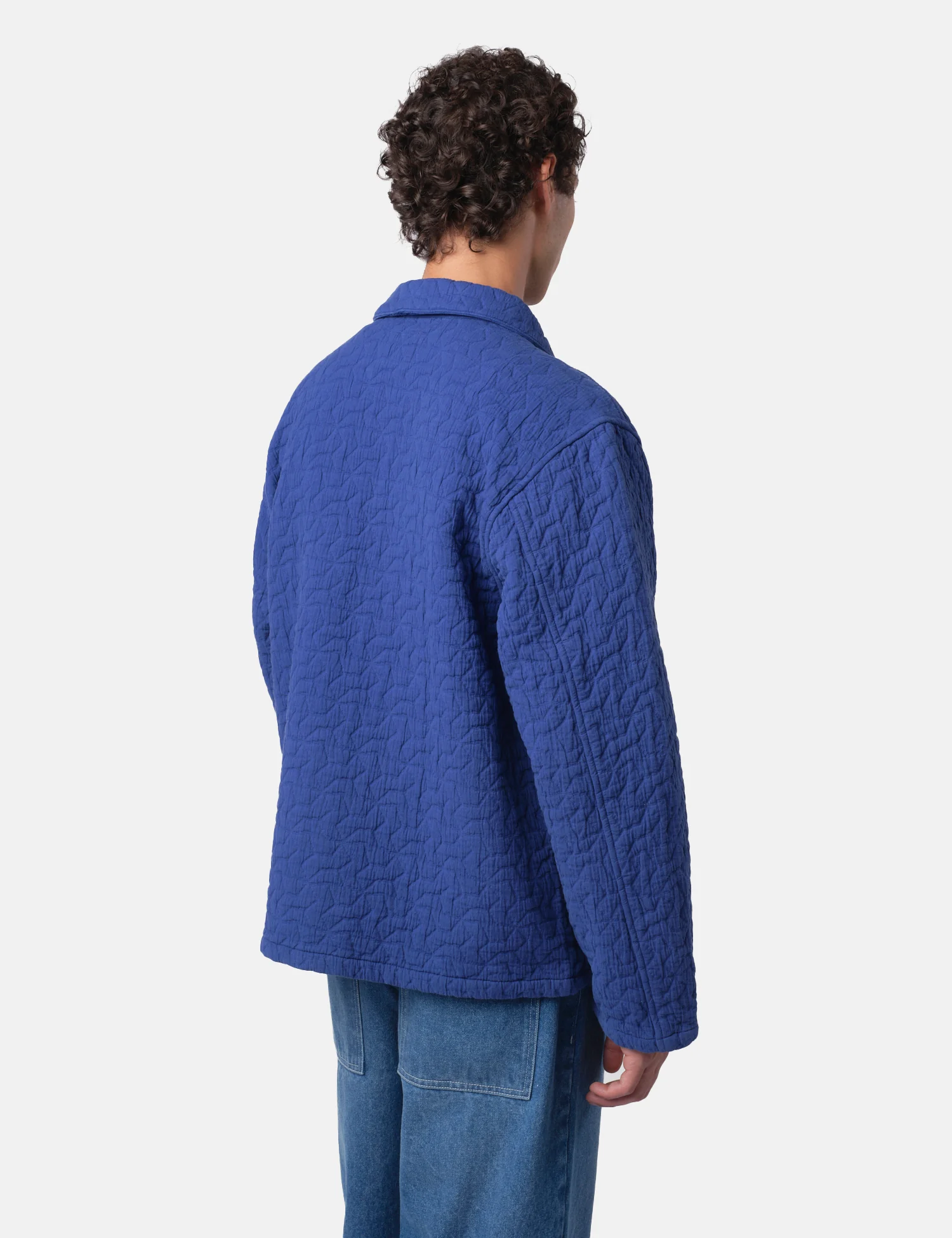 Bhode Textured Zip Jacket - Indigo Blue - Image 6