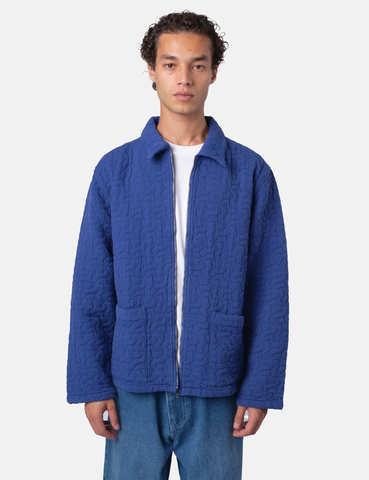 Bhode Textured Zip Jacket - Indigo Blue - Image 9