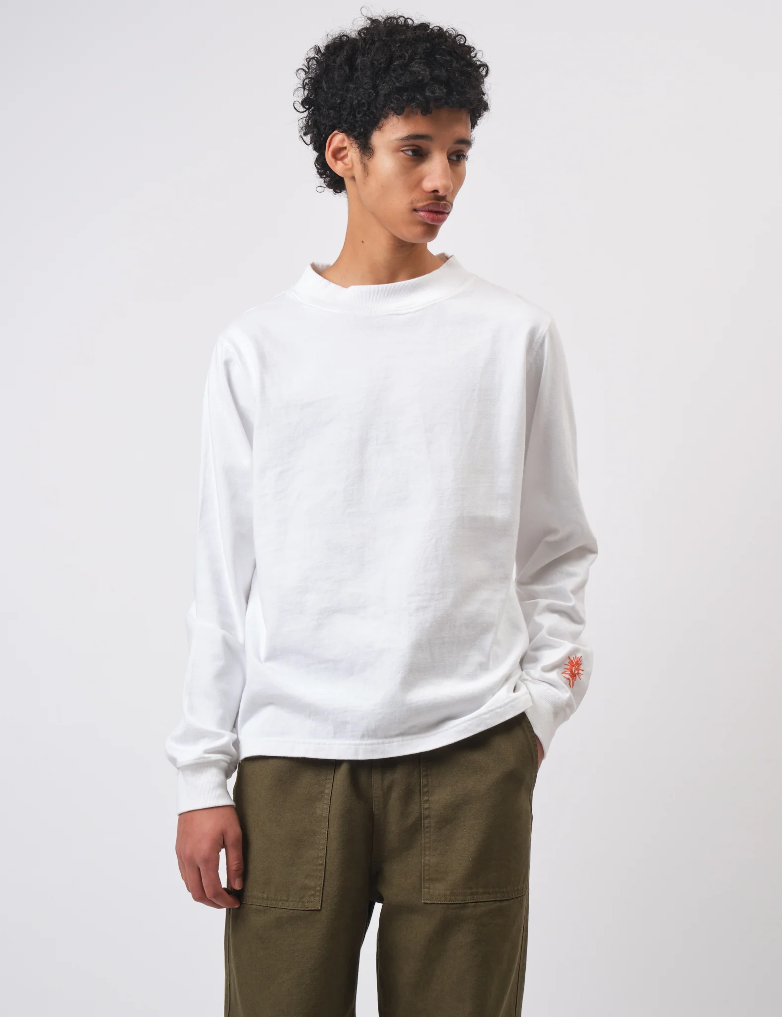Bhode Turtle Neck Long Sleeve Jersey 300gsm - White - Image 7