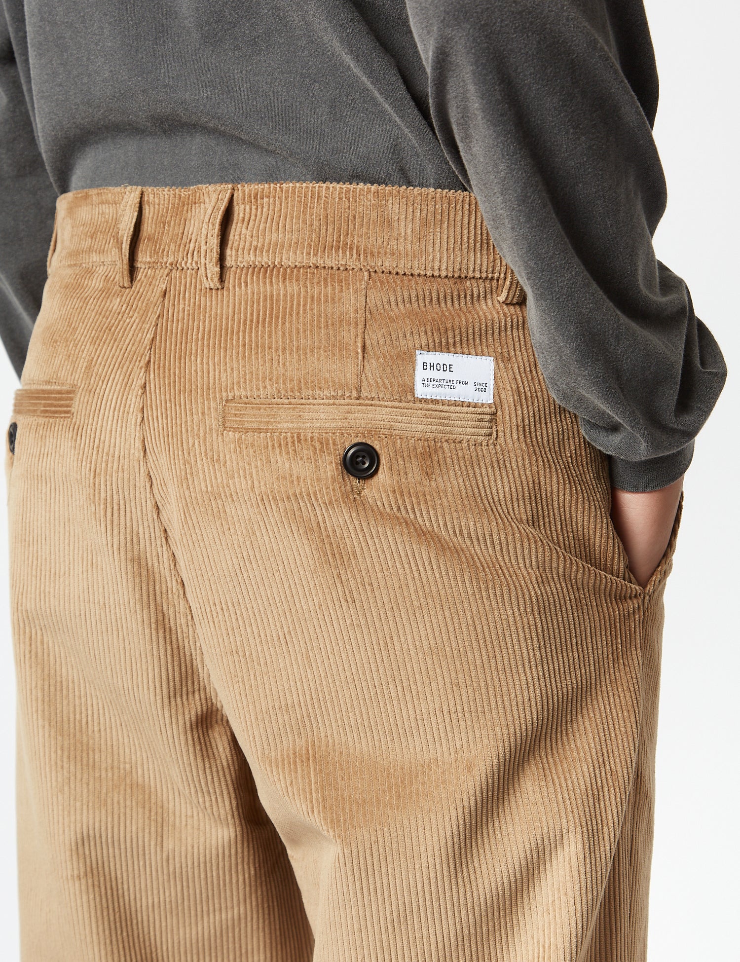 Bhode x Brisbane Cord Pant (Relaxed, Straight) - Fawn Khaki - Image 2