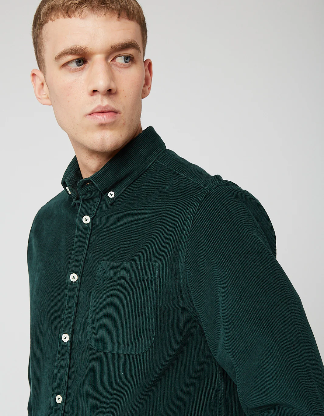 Bhode x Brisbane Moss Shirt (14 Wale Cord) - Bottle Green - Image 3