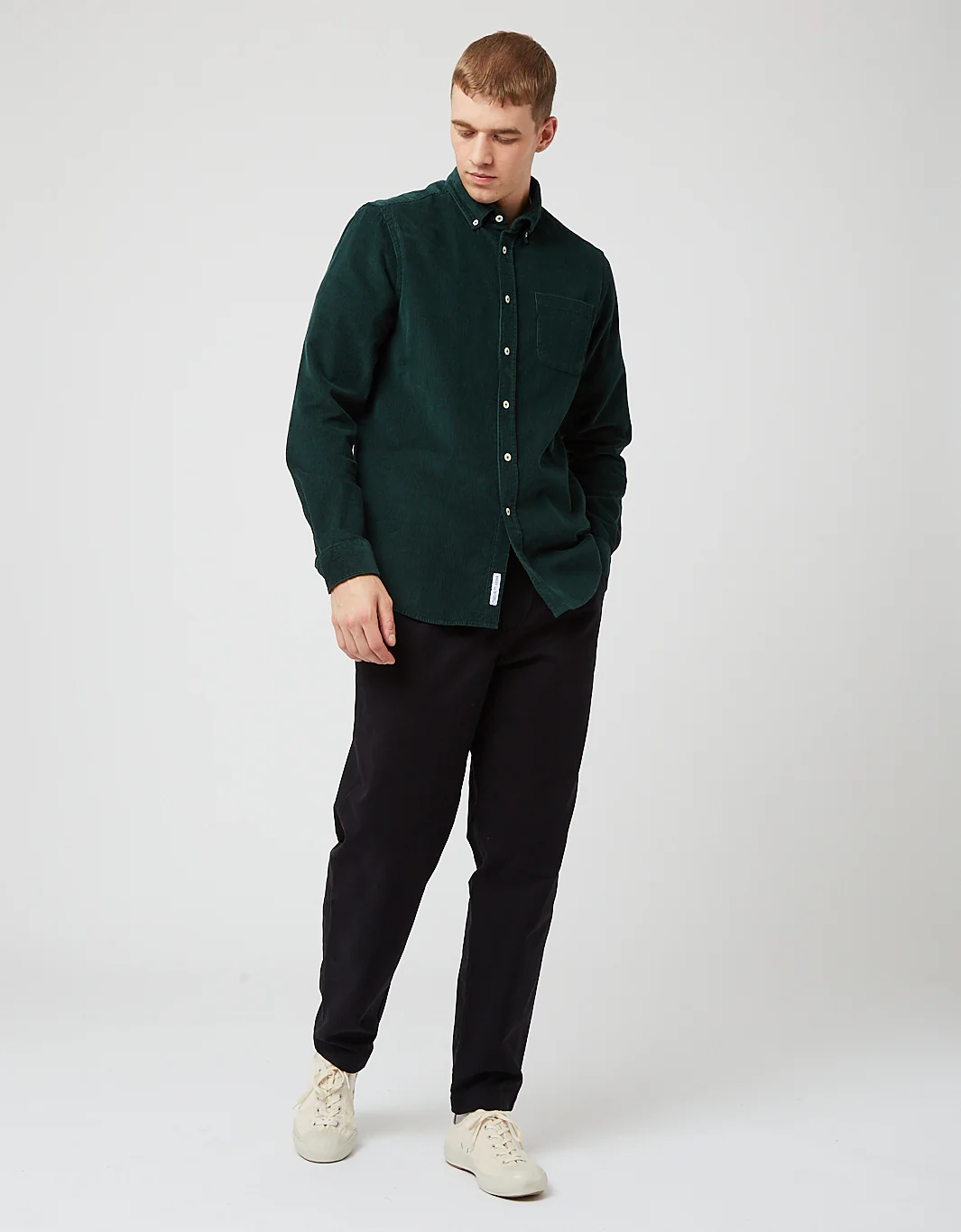 Bhode x Brisbane Moss Shirt (14 Wale Cord) - Bottle Green - Image 4
