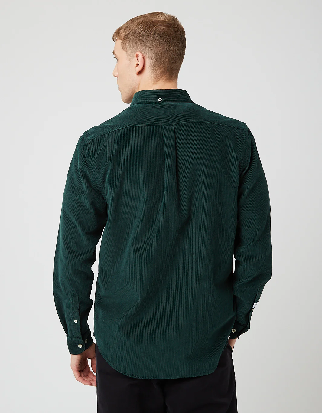 Bhode x Brisbane Moss Shirt (14 Wale Cord) - Bottle Green - Image 5