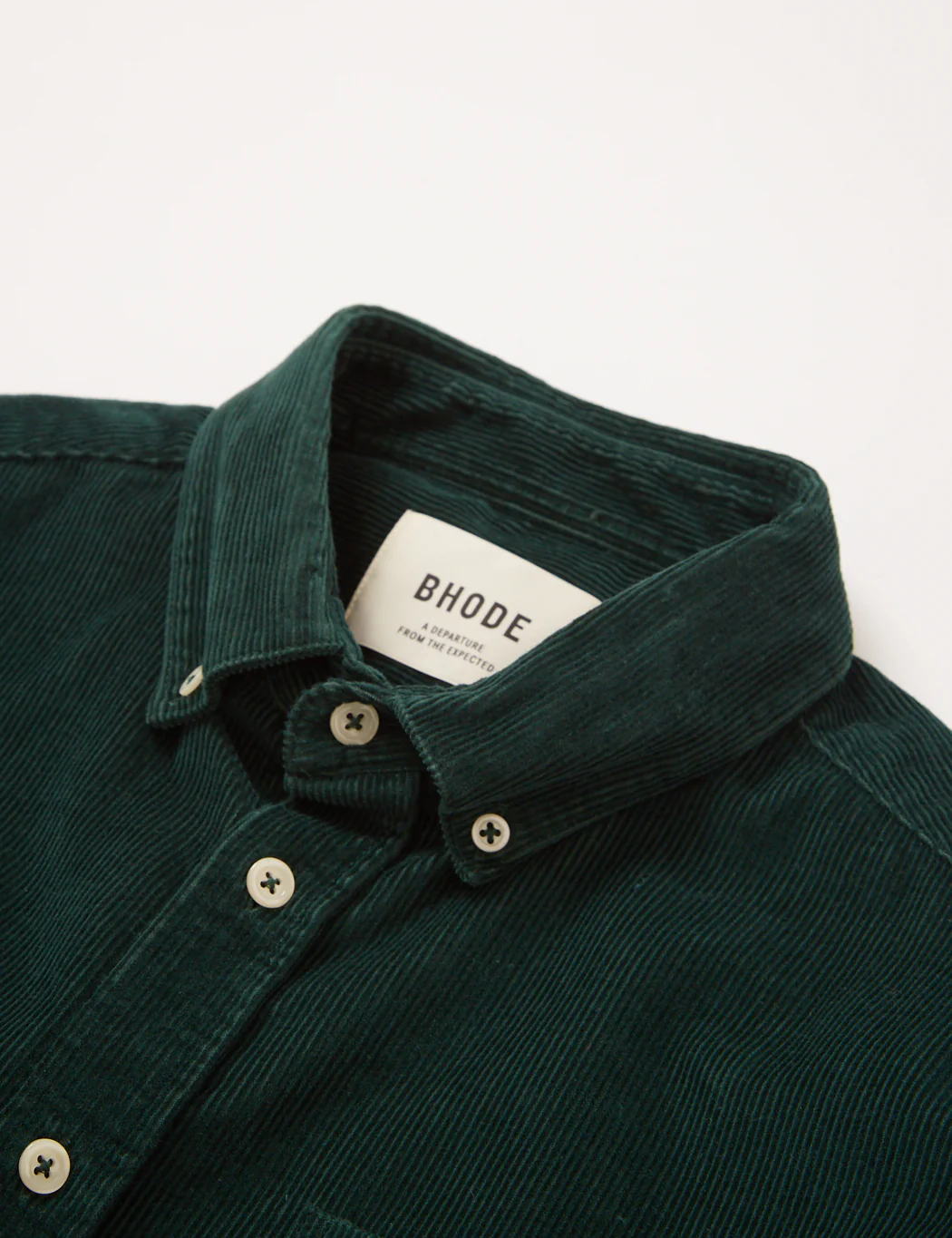 Bhode x Brisbane Moss Shirt (14 Wale Cord) - Bottle Green - Image 7