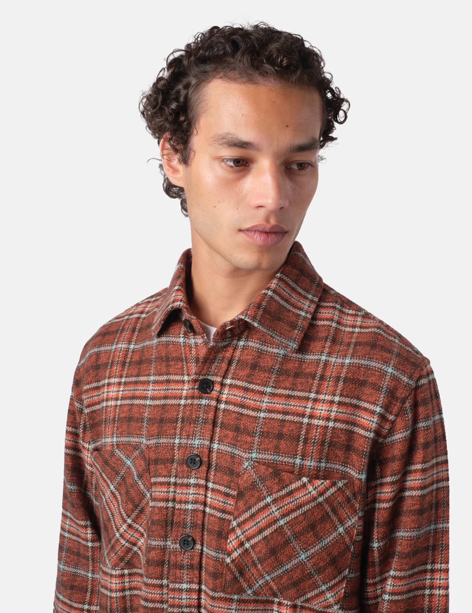 Bhode Zennor Check Over Shirt (Flannel) - Rust/Brown - Image 2