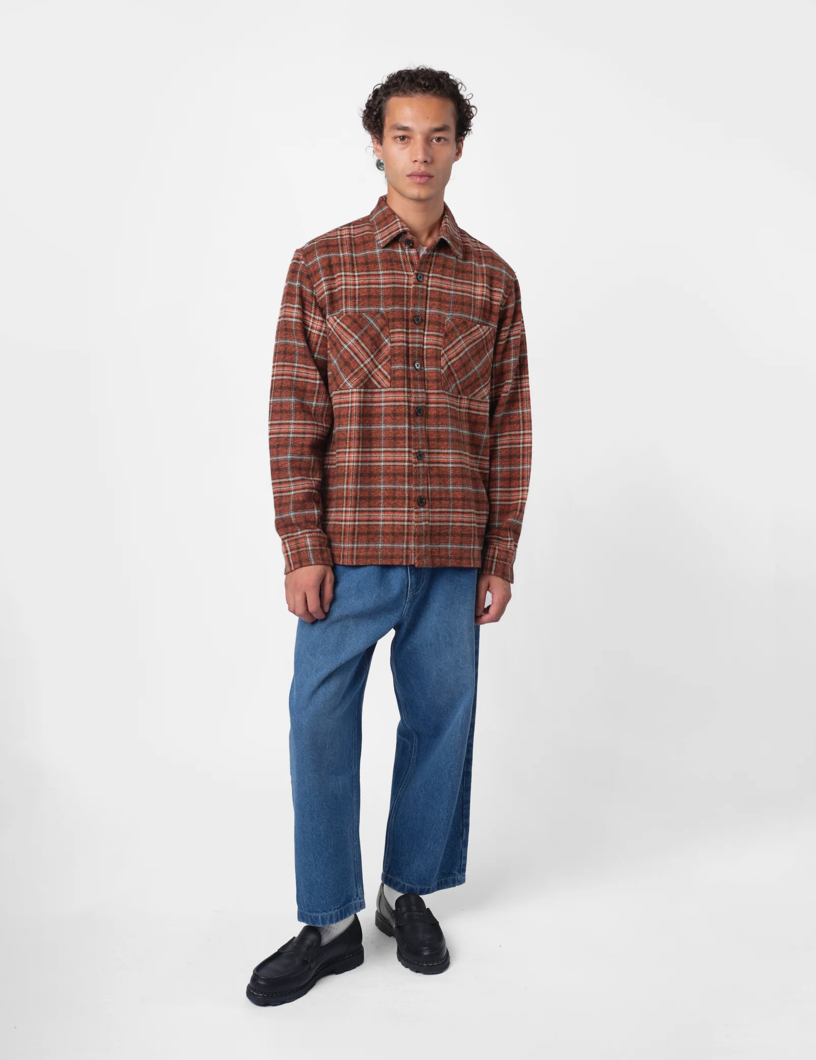 Bhode Zennor Check Over Shirt (Flannel) - Rust/Brown - Image 3