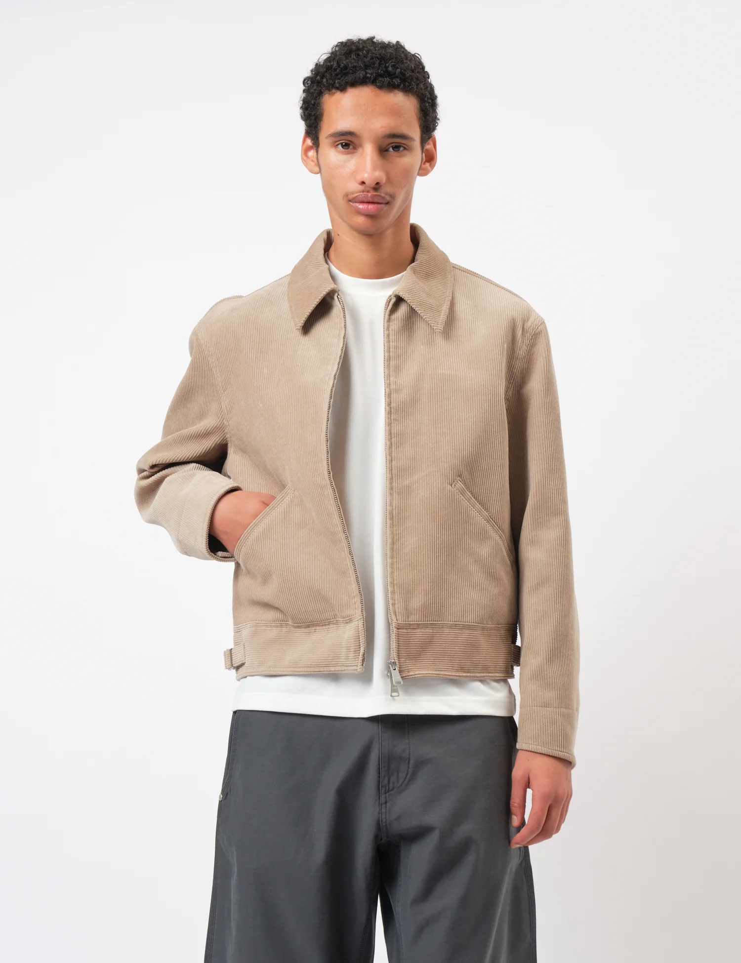 Coor Corduroy Zip-Up Jacket - Beige - Image 3