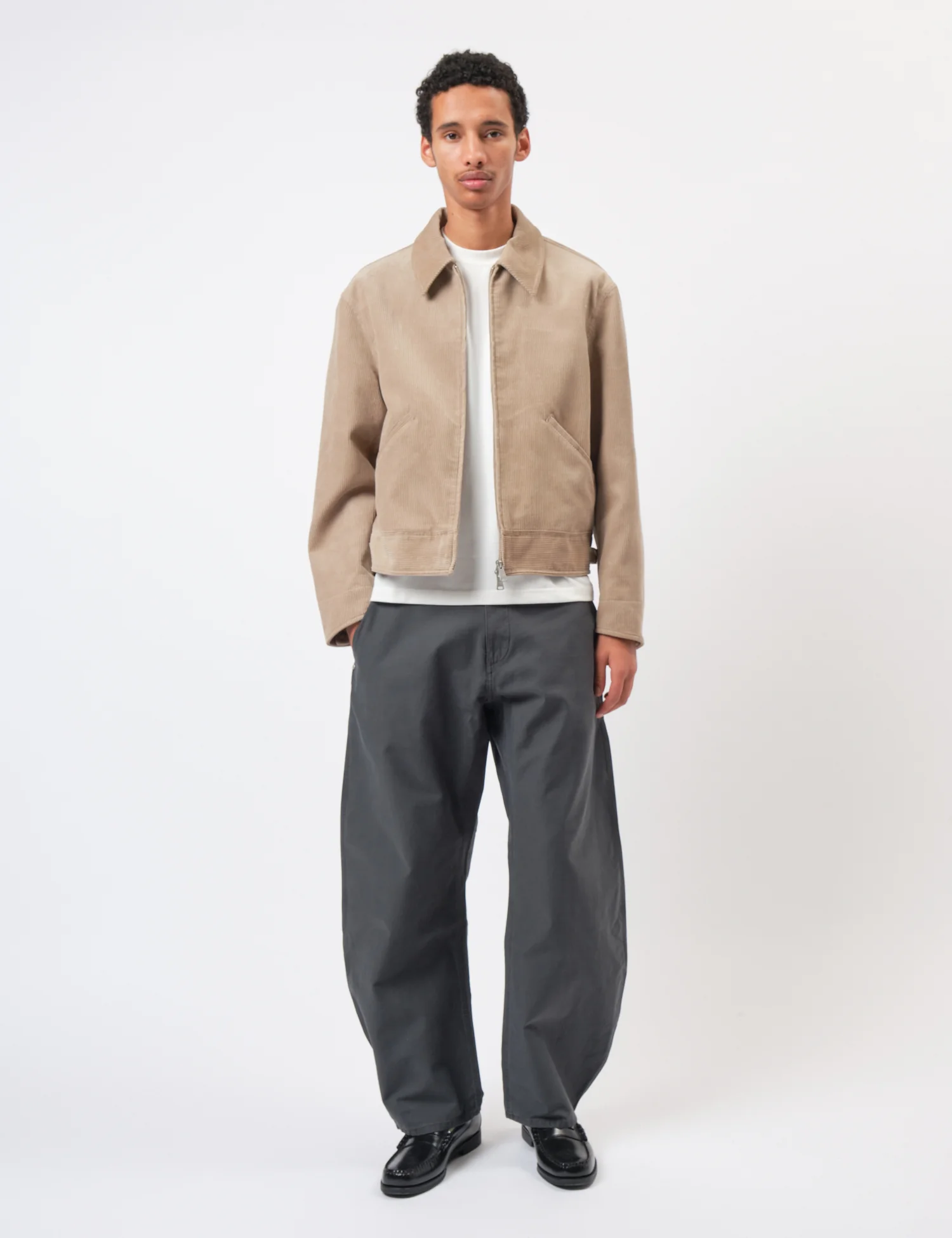 Coor Corduroy Zip-Up Jacket - Beige - Image 4