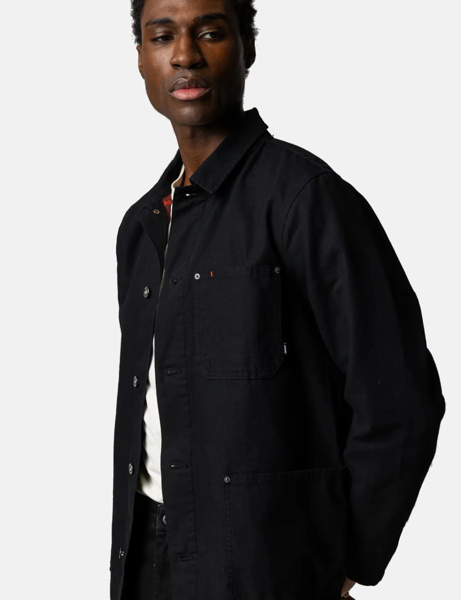 Finisterre Basset Flannel Lined Jacket - Black/Red Oxide - Image 3