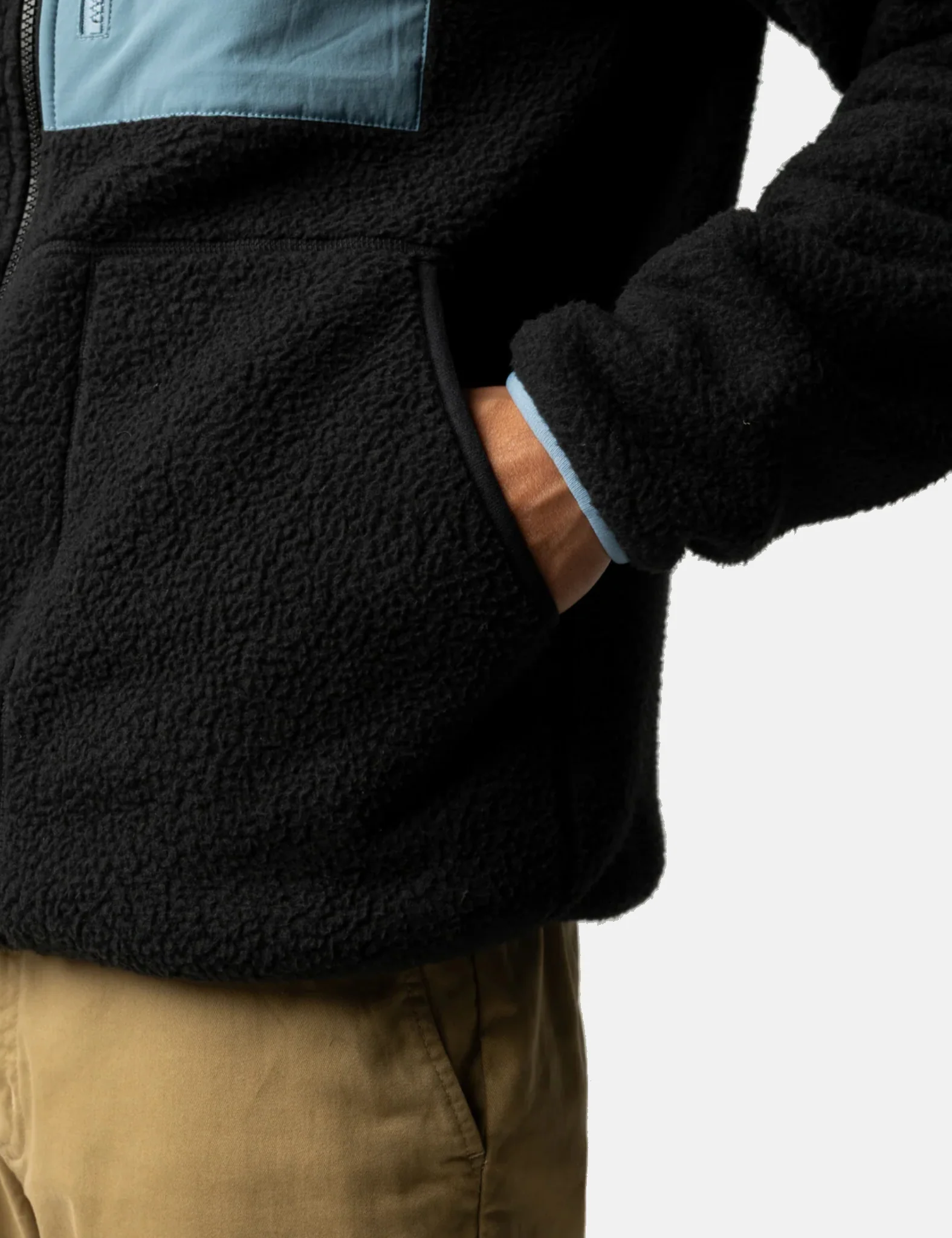 Finisterre Bolster Full Zip Fleece - Washed Black/Bay Blue - Image 3