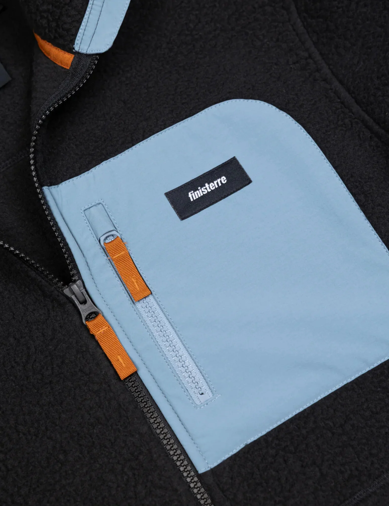 Finisterre Bolster Full Zip Fleece - Washed Black/Bay Blue - Image 4