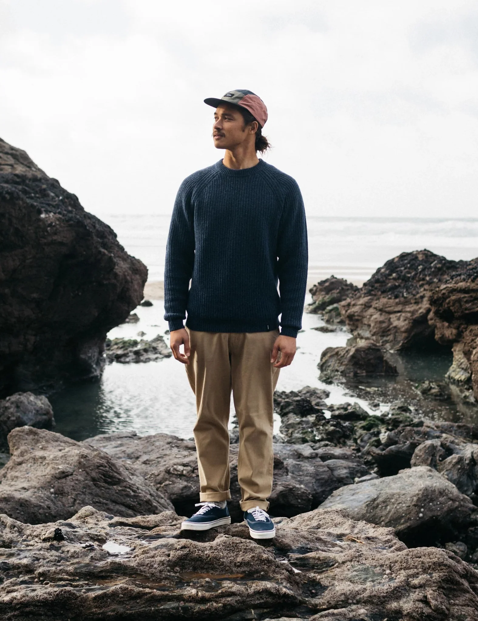 Finisterre Mora Jumper (Wool Mix) - Navy Blue - Image 3