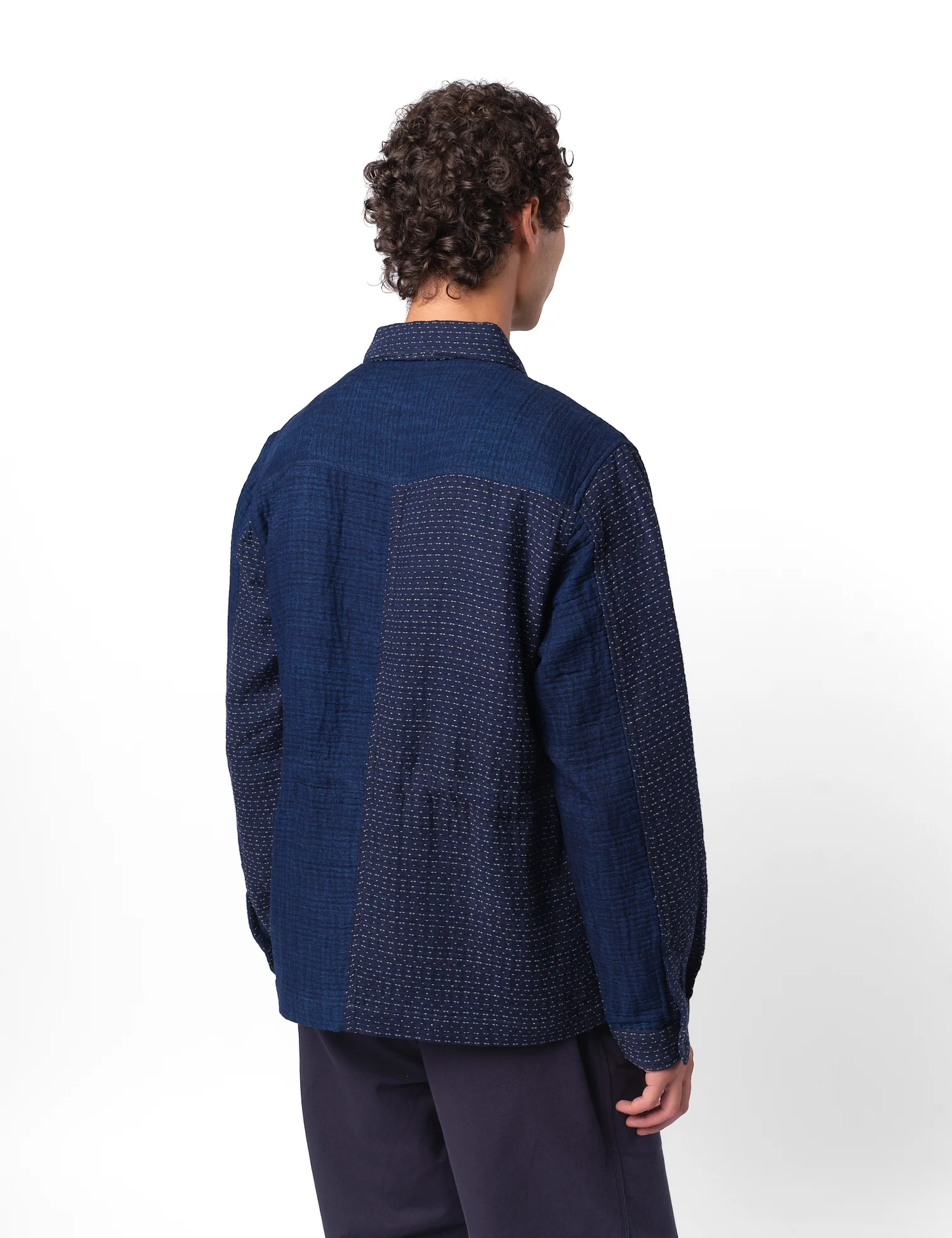 Folk Assembly Patchwork Waffle Jacket - Indigo Blue - Image 4