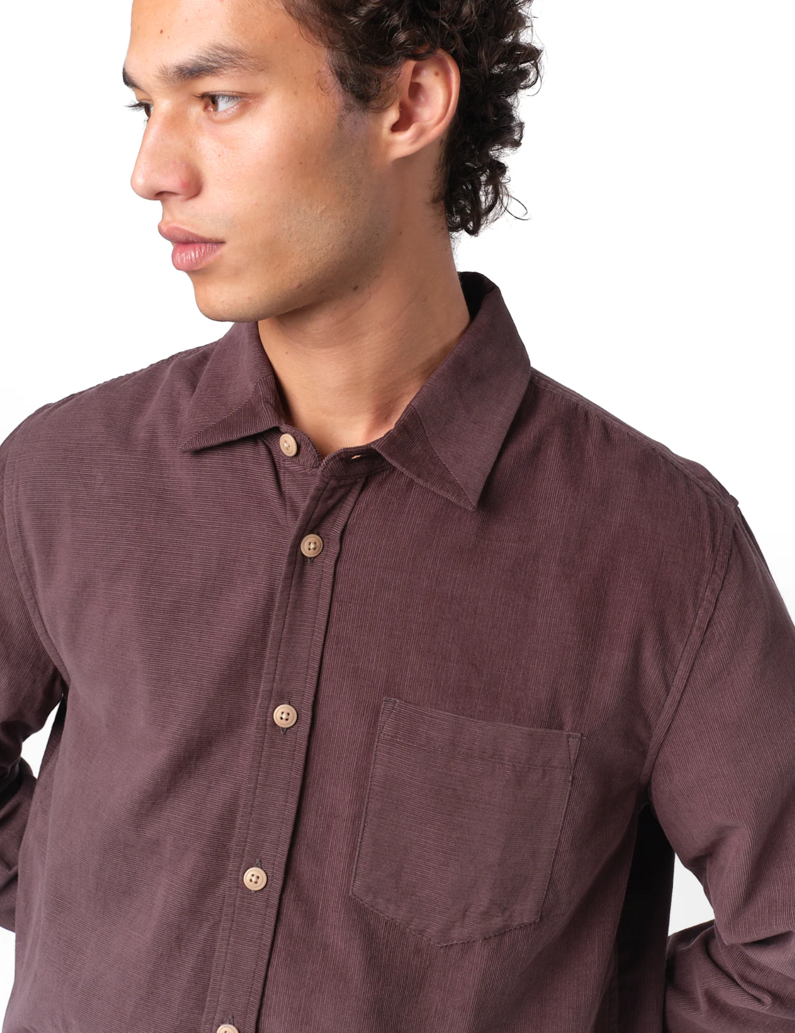 Folk Direction Baby Cord Shirt - Black Grape - Image 3