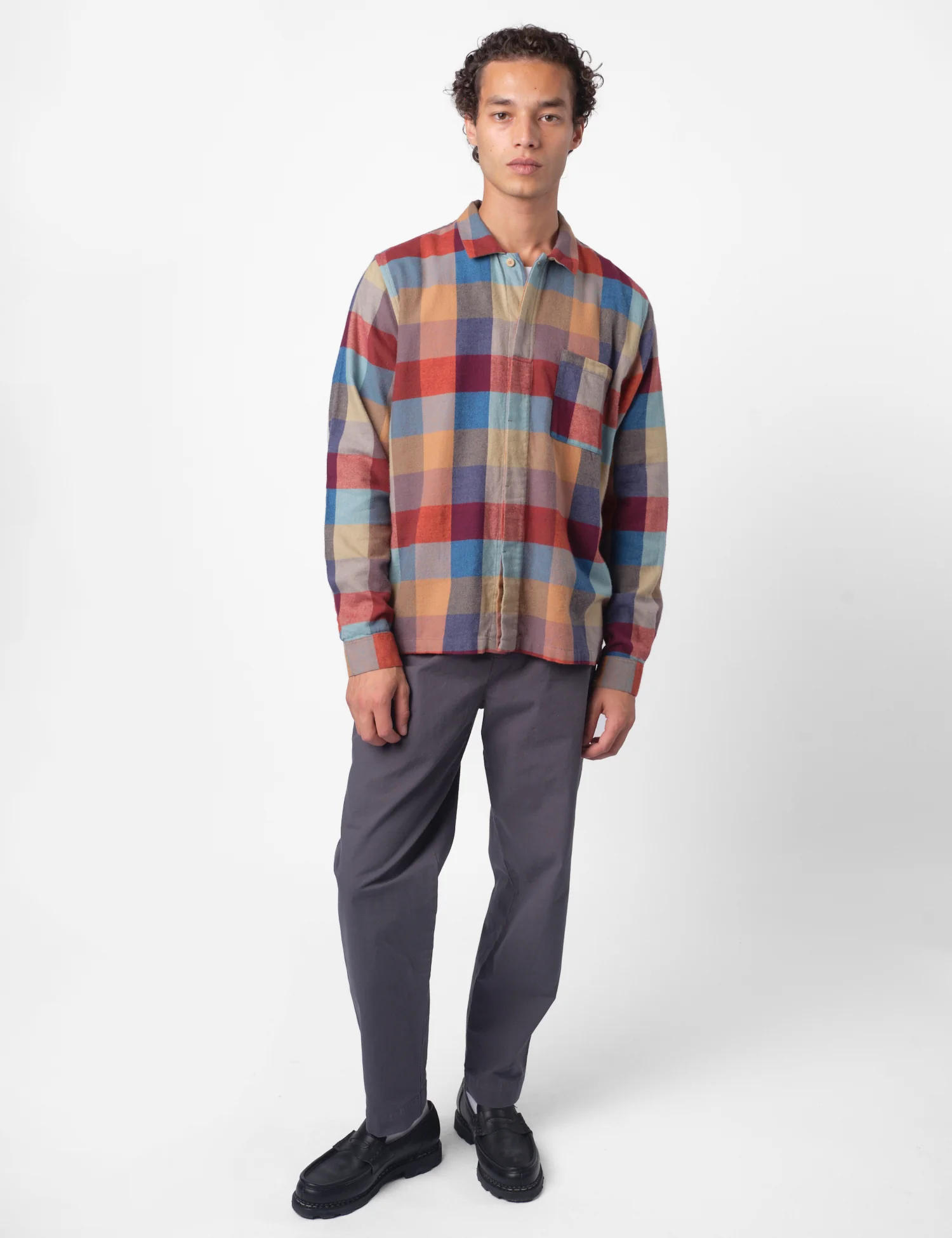 Folk Patch Shirt - Crimson Blue - Image 2