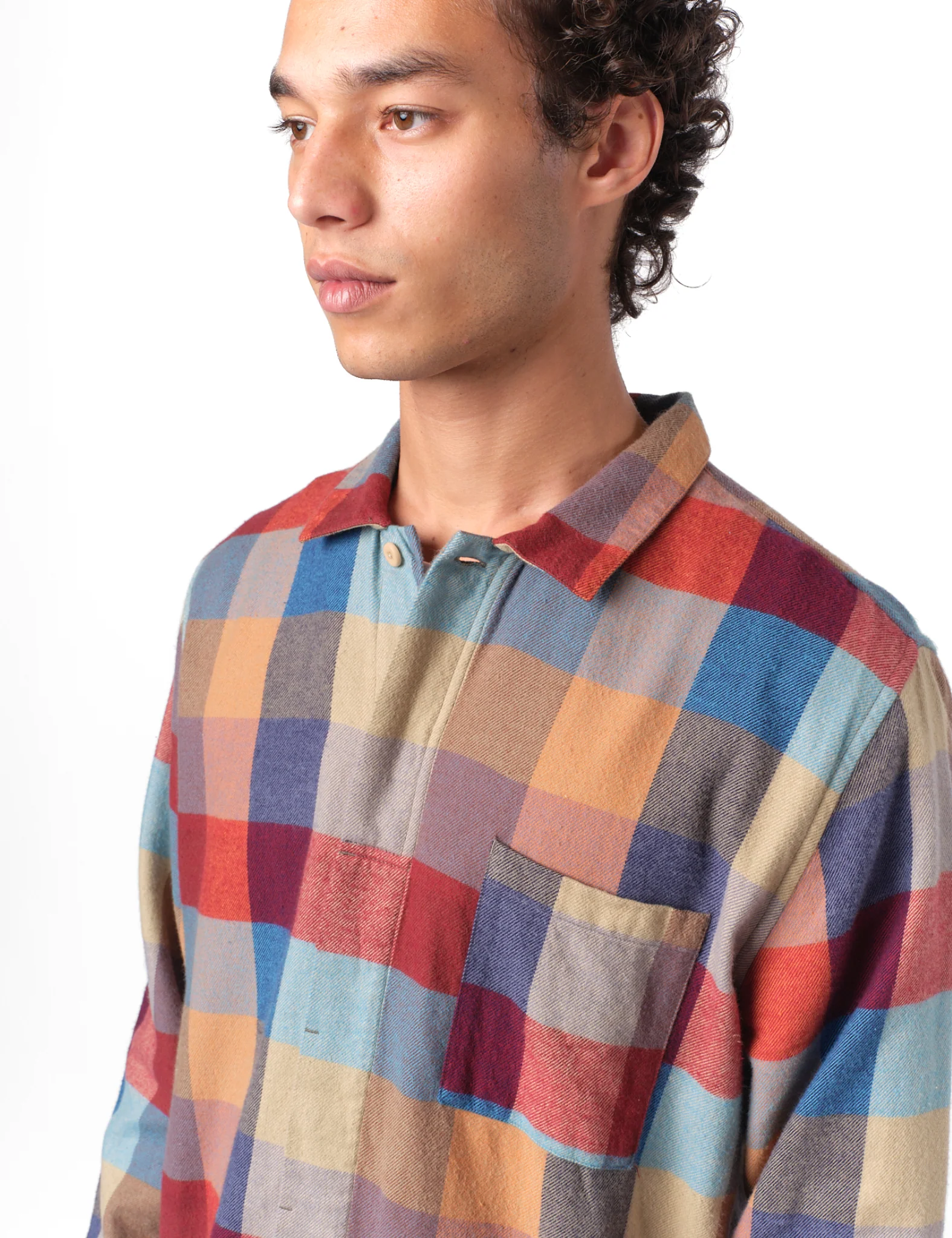Folk Patch Shirt - Crimson Blue - Image 3