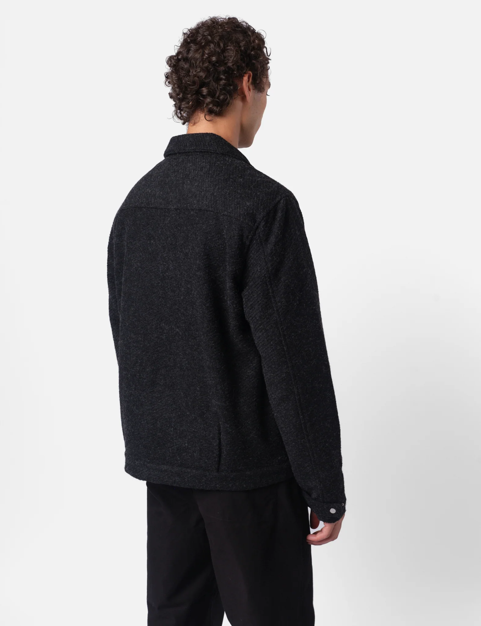 Folk Signal Blouson Jacket - Charcoal Wool Twill - Image 4