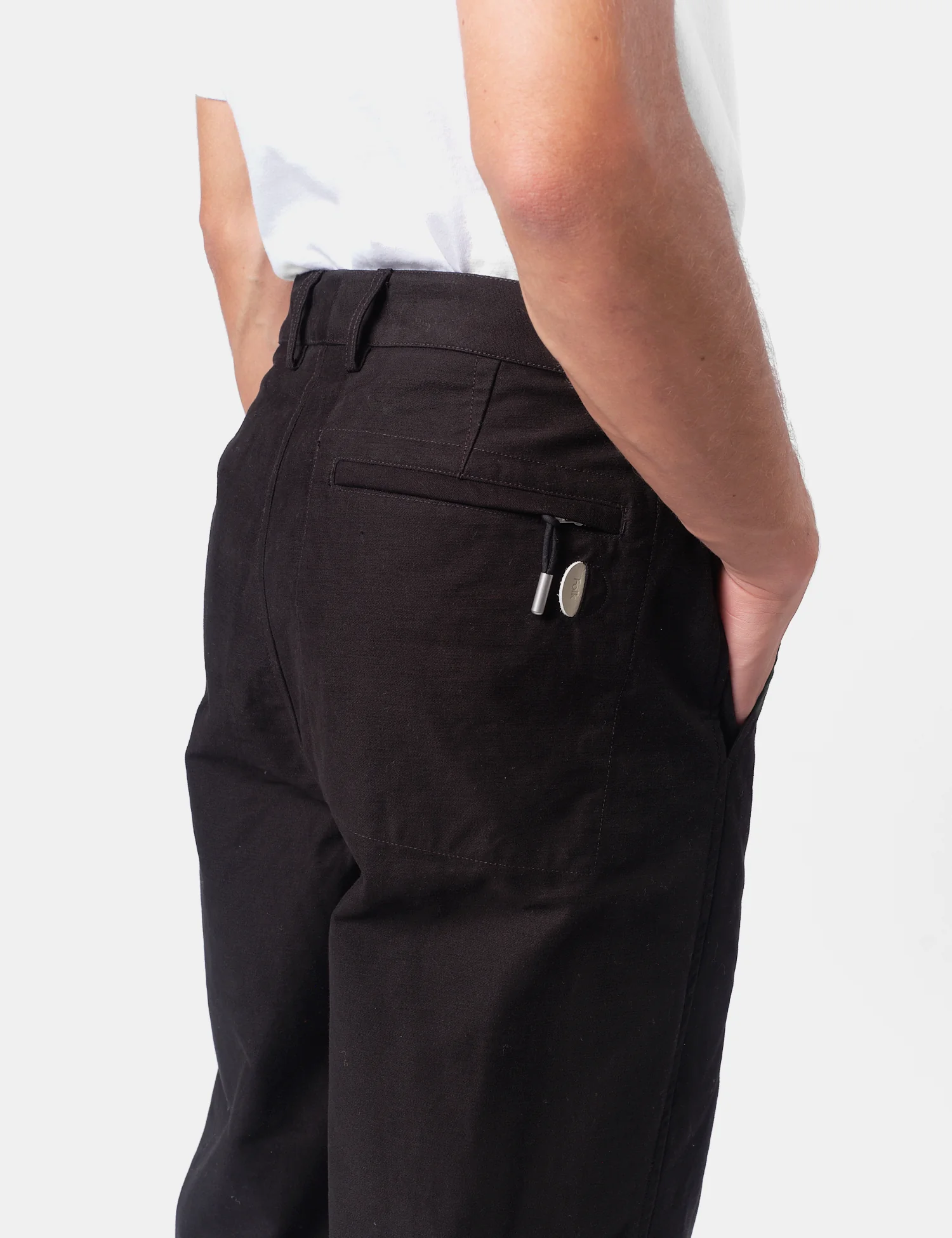 Folk Signal Slub Pant - Black - Image 3