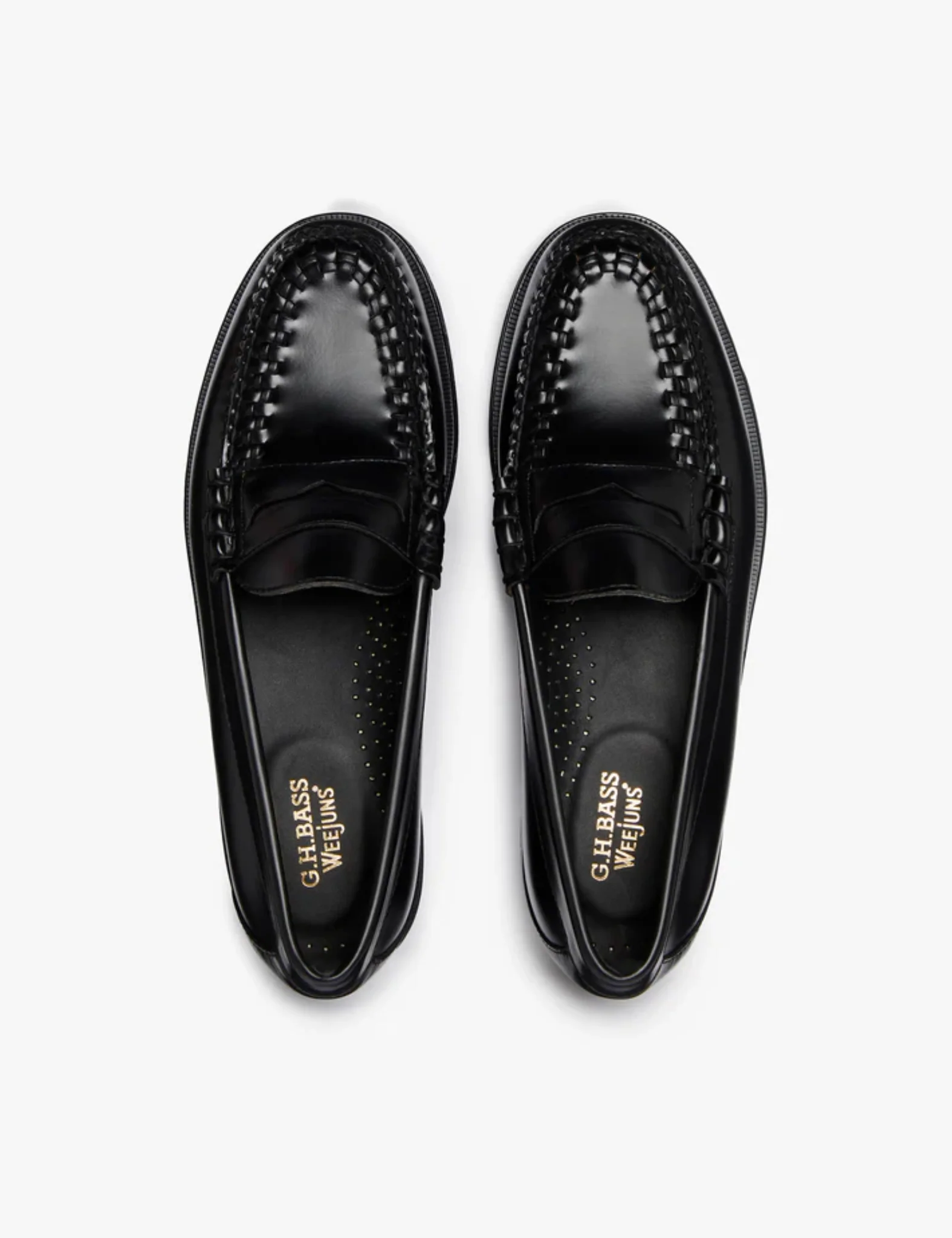 G.H. Bass Weejun Larson Weave Moc Loafer (Leather) - Black - Image 3
