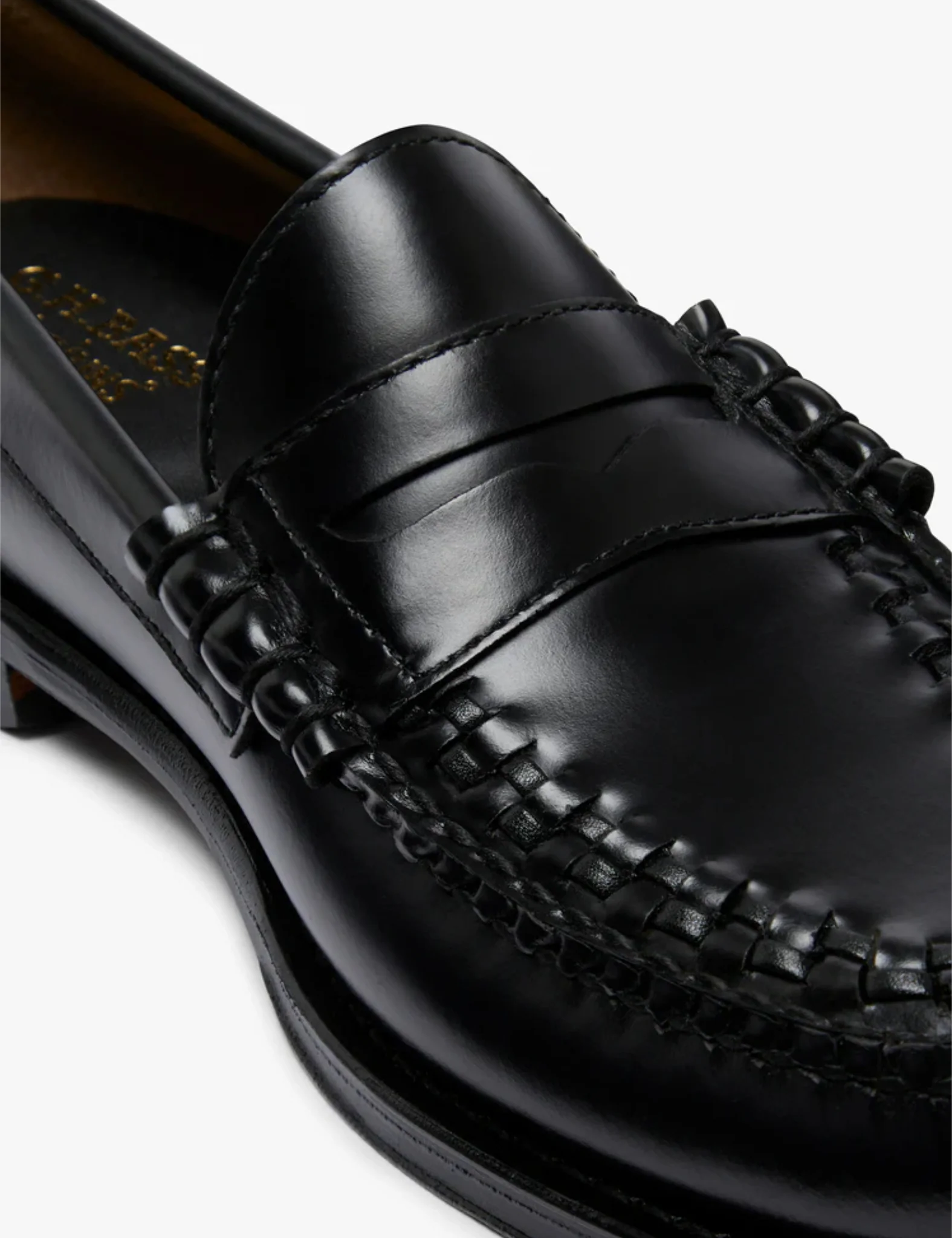G.H. Bass Weejun Larson Weave Moc Loafer (Leather) - Black - Image 4