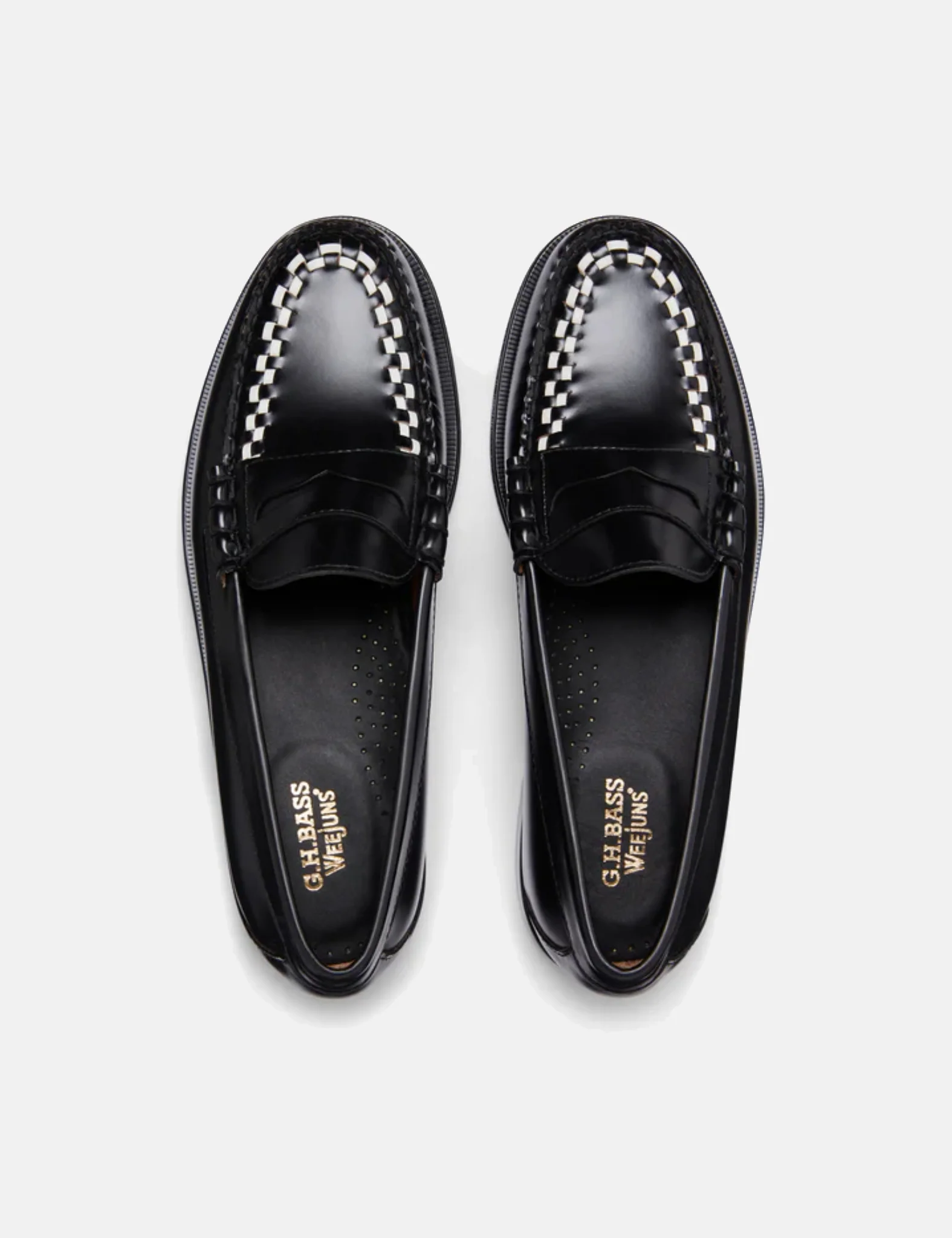 G.H. Bass Weejun Larson Weave Moc Loafer (Leather) - Black/White - Image 3