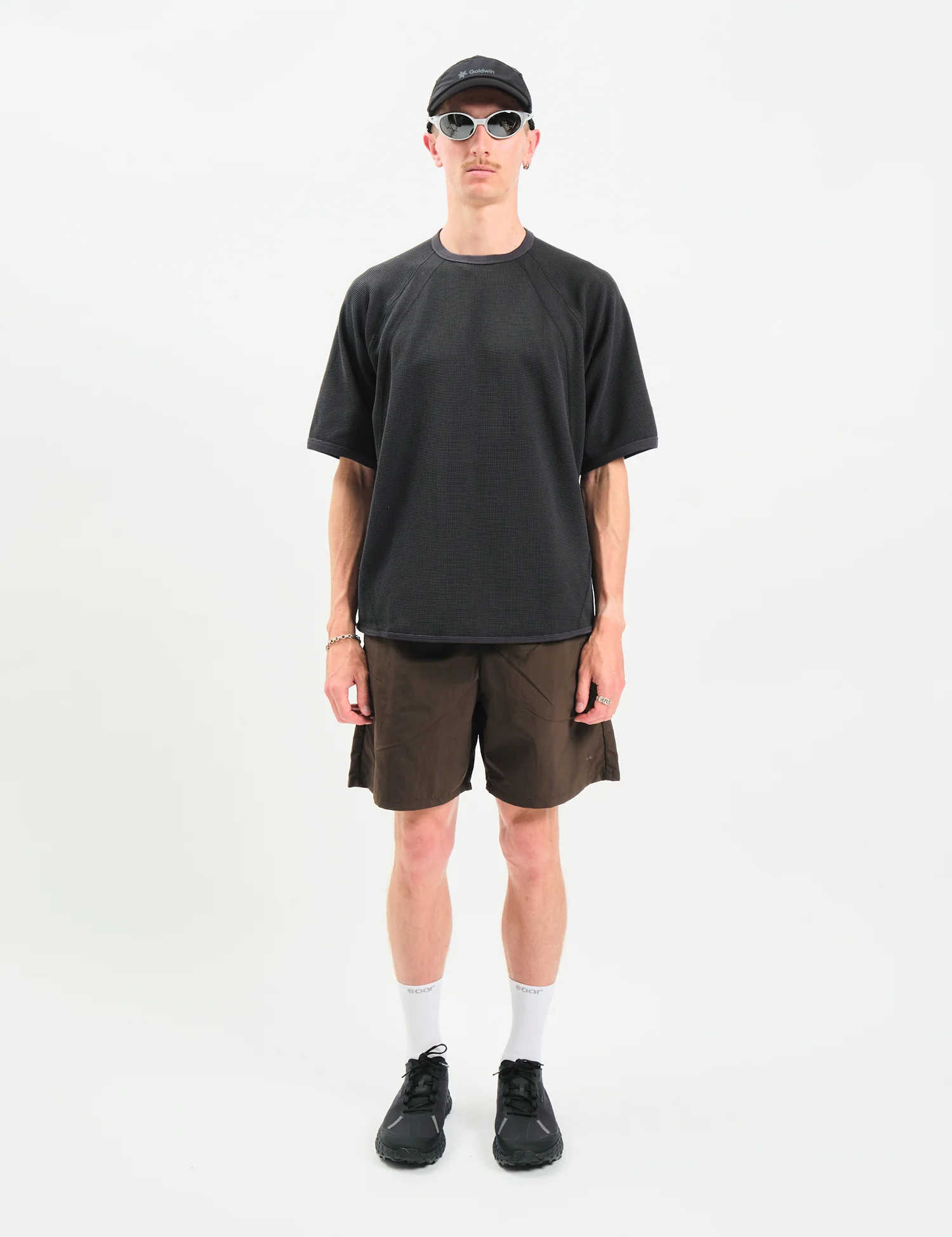 Goldwin Mesh WF Actinoid T-Shirt - Ebony Grey - Image 4