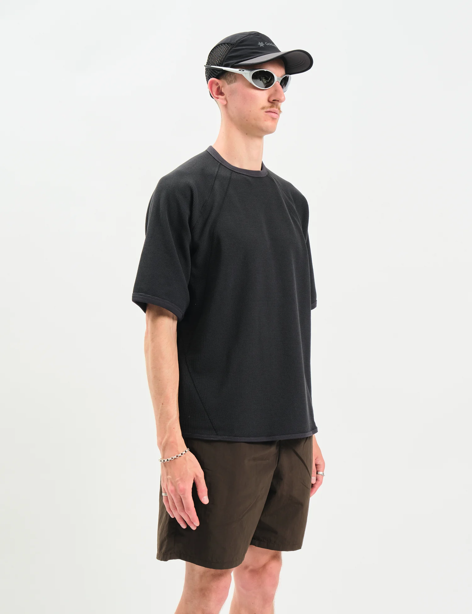 Goldwin Mesh WF Actinoid T-Shirt - Ebony Grey - Image 6