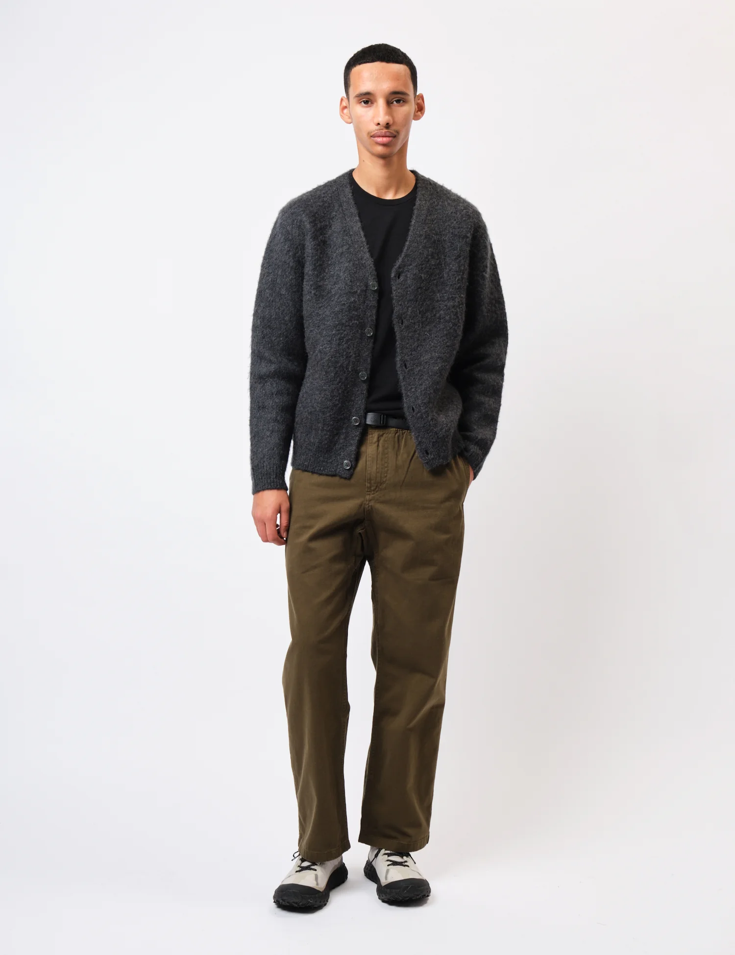 Gramicci Mohair Cardigan - Charcoal Grey - Image 3