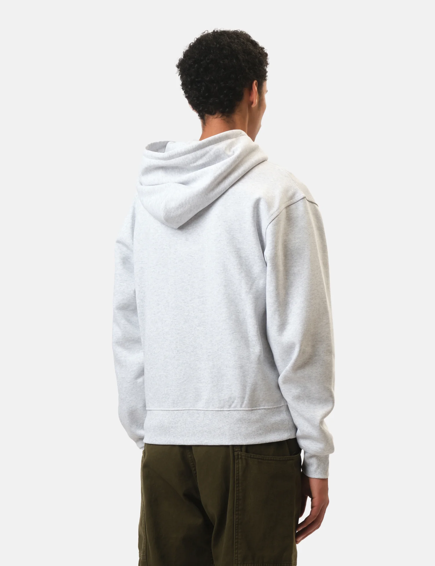 Gramicci One Point Zip Hooded Sweatshirt - Heather Ash Grey - Image 4