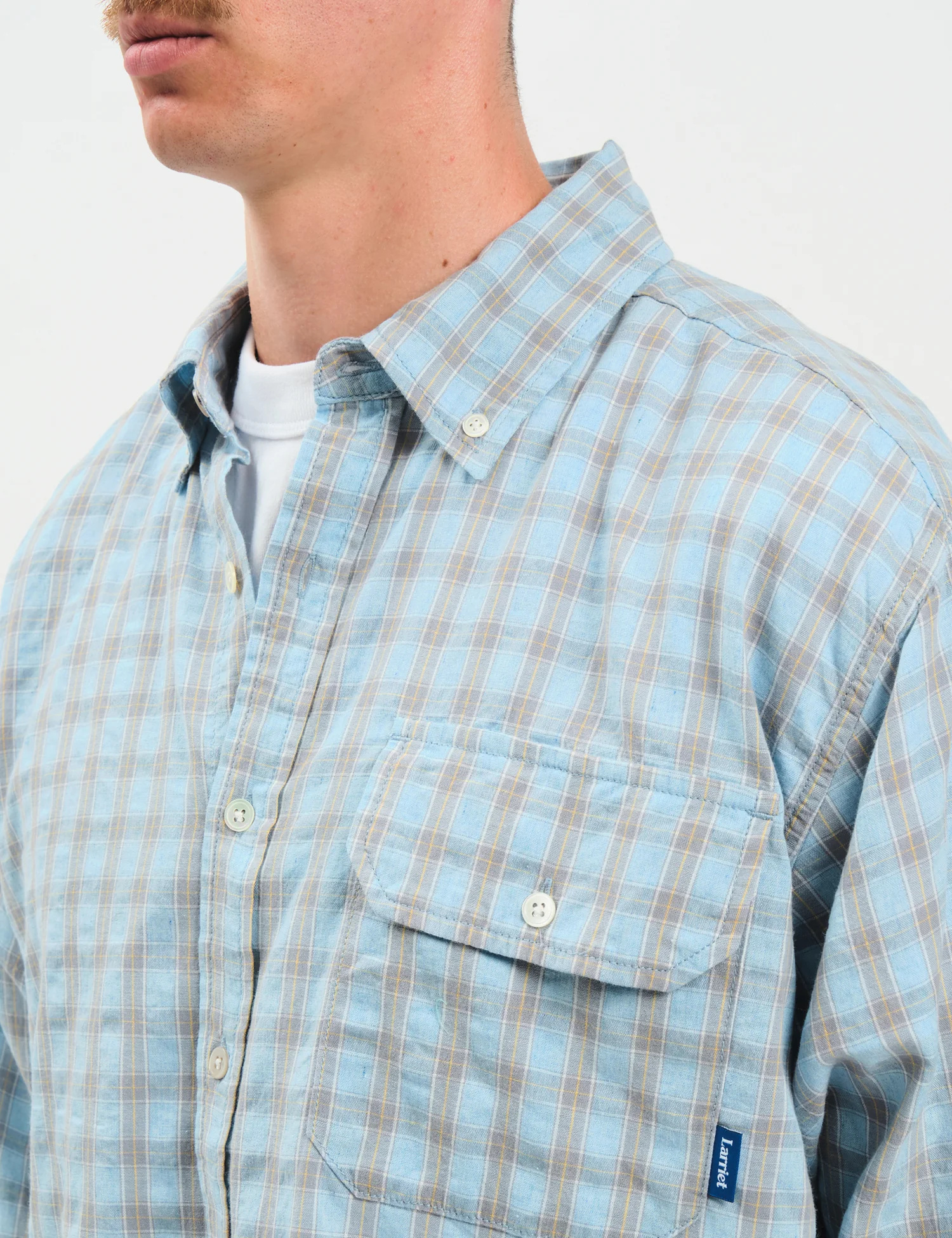 Larriet Weisner Rain Plaid Shirt - Blue - Image 4